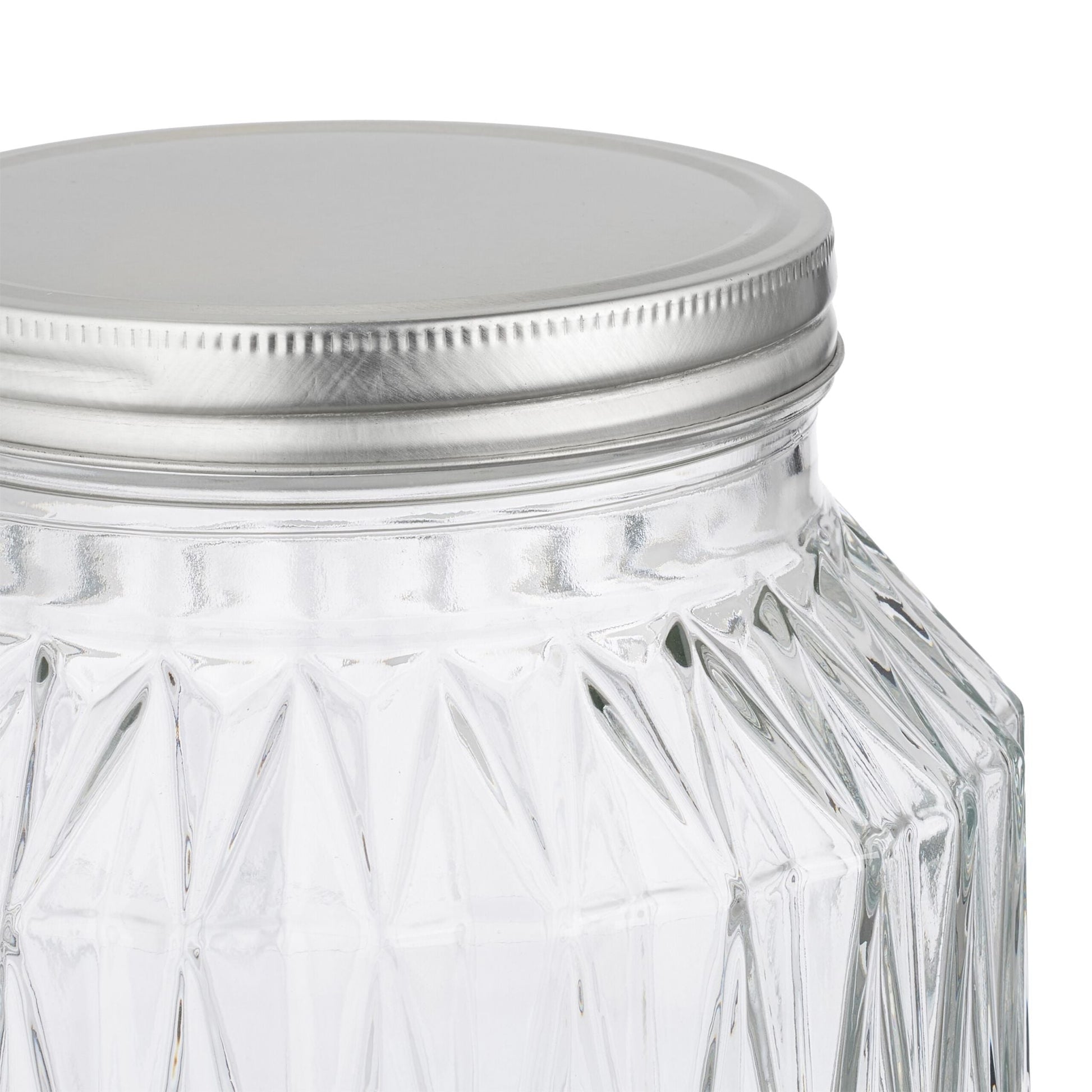 Getränkespender 5L Rauten-Design Silber-Transparent von Relaxdays