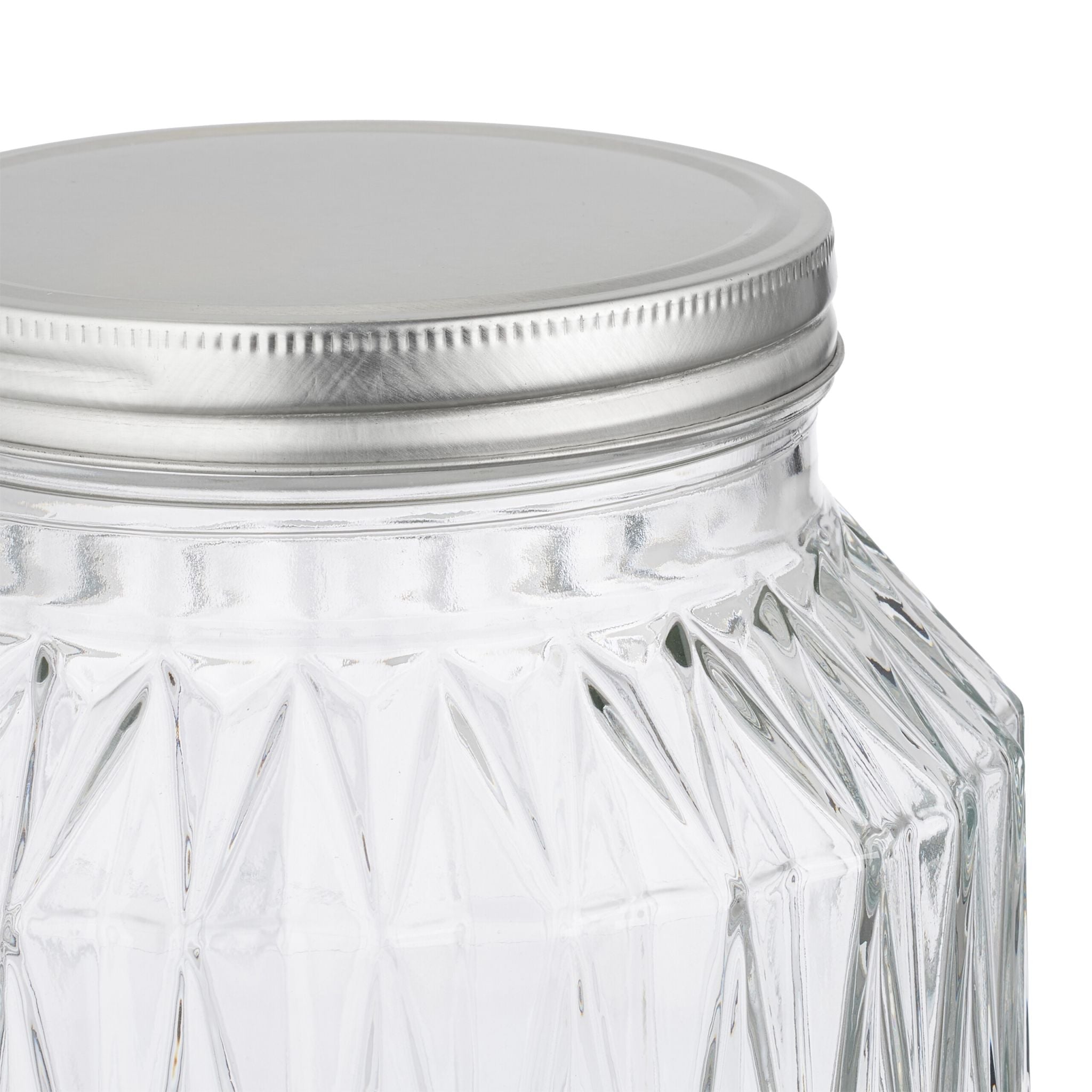Getränkespender 5L Rauten-Design Silber-Transparent von Relaxdays
