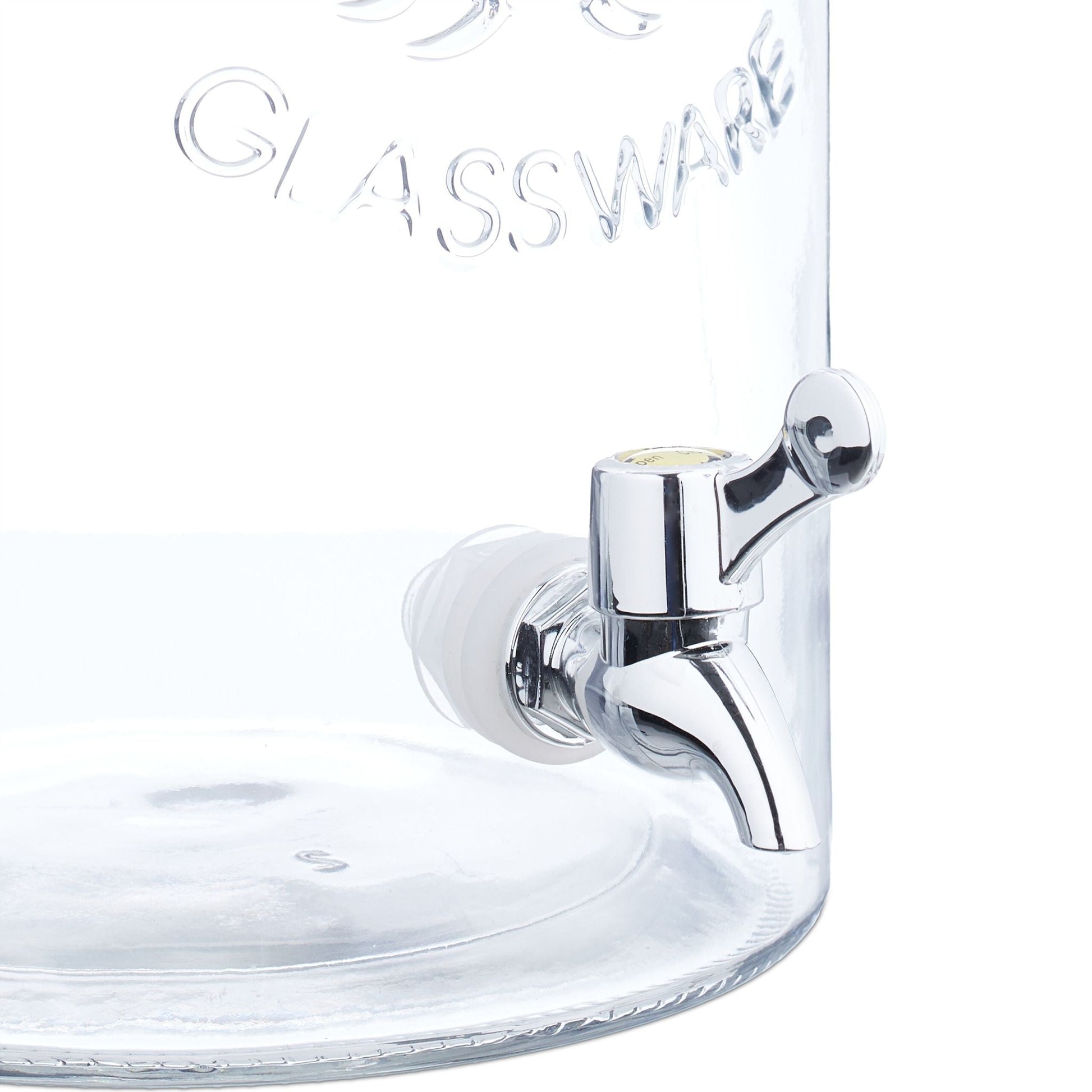 Getränkespender 5L Vintage-Design Silber-Transparent von Relaxdays