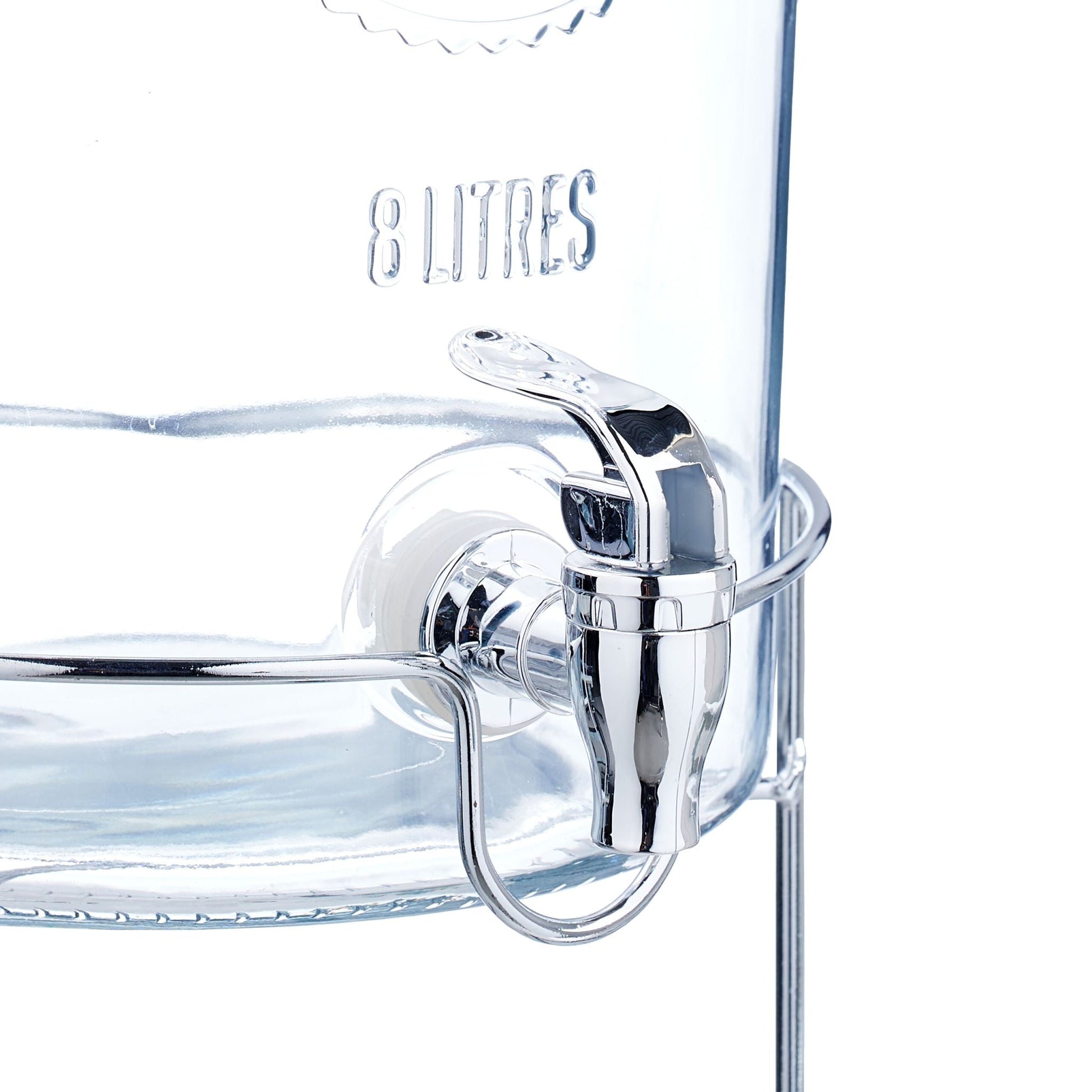 Getränkespender mit Ständer 8L Silber-Transparent von Relaxdays