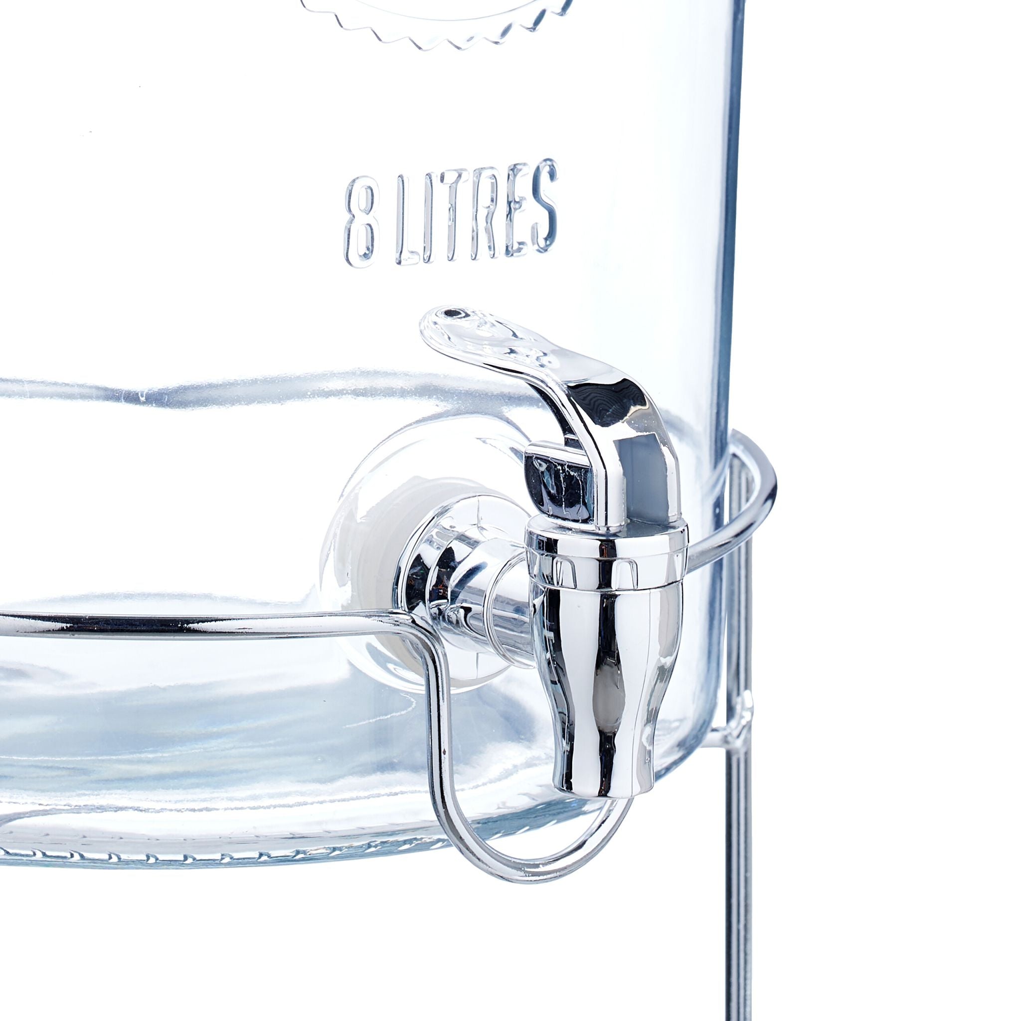 Getränkespender mit Ständer 8L Silber-Transparent von Relaxdays