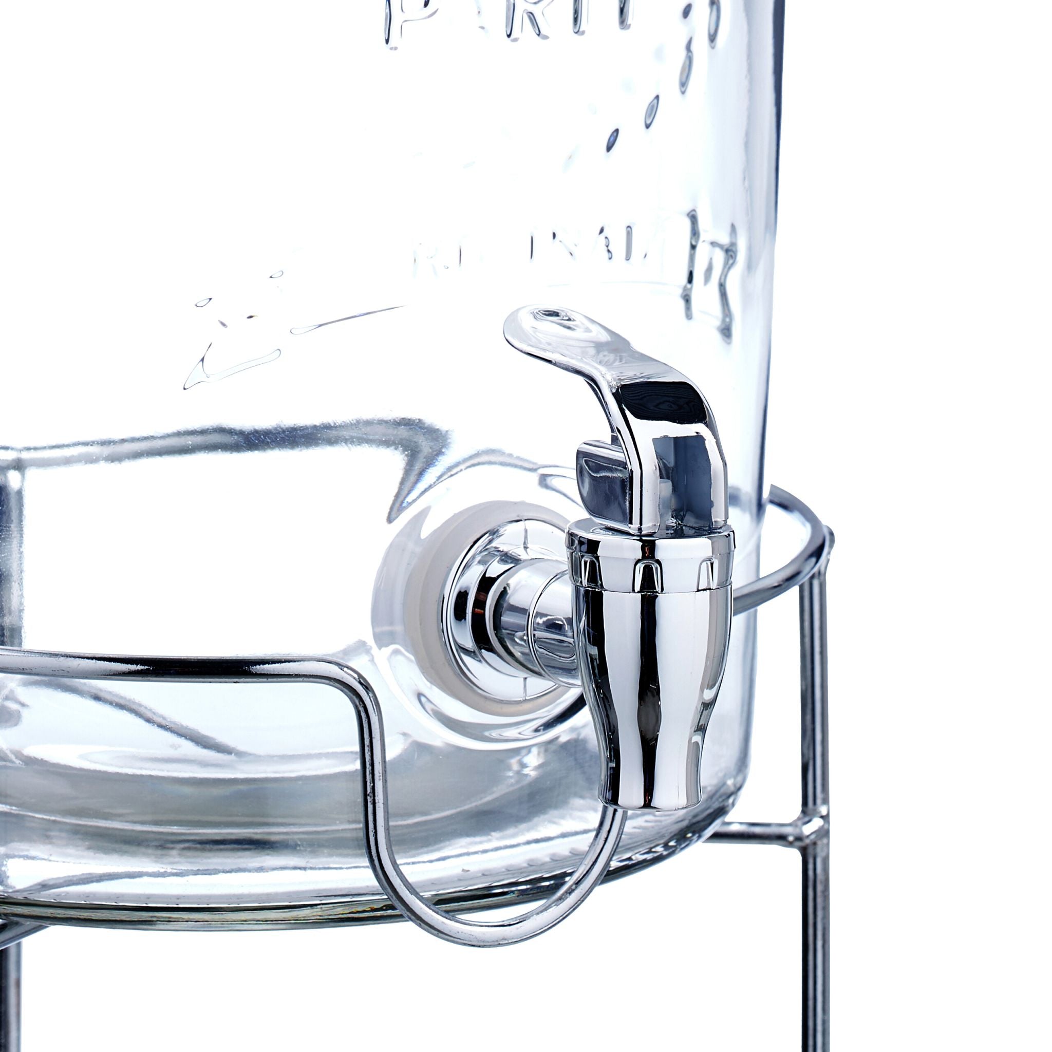 Getränkespender mit Ständer 5L Silber-Transparent von Relaxdays