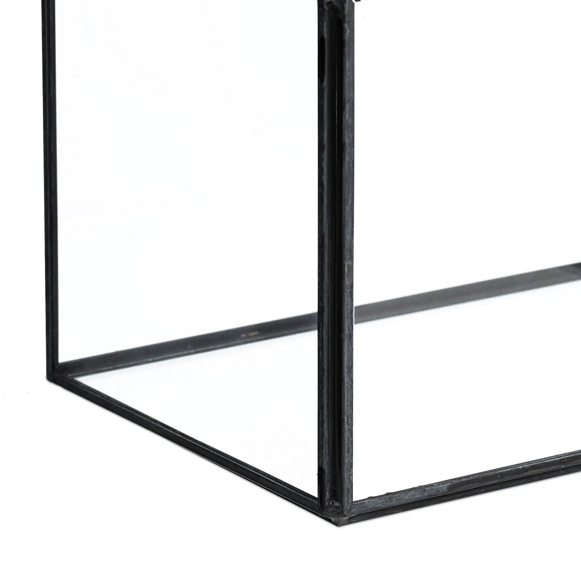 Pflanzenterrarium Glas Hausform Schwarz-Transparent von Relaxdays