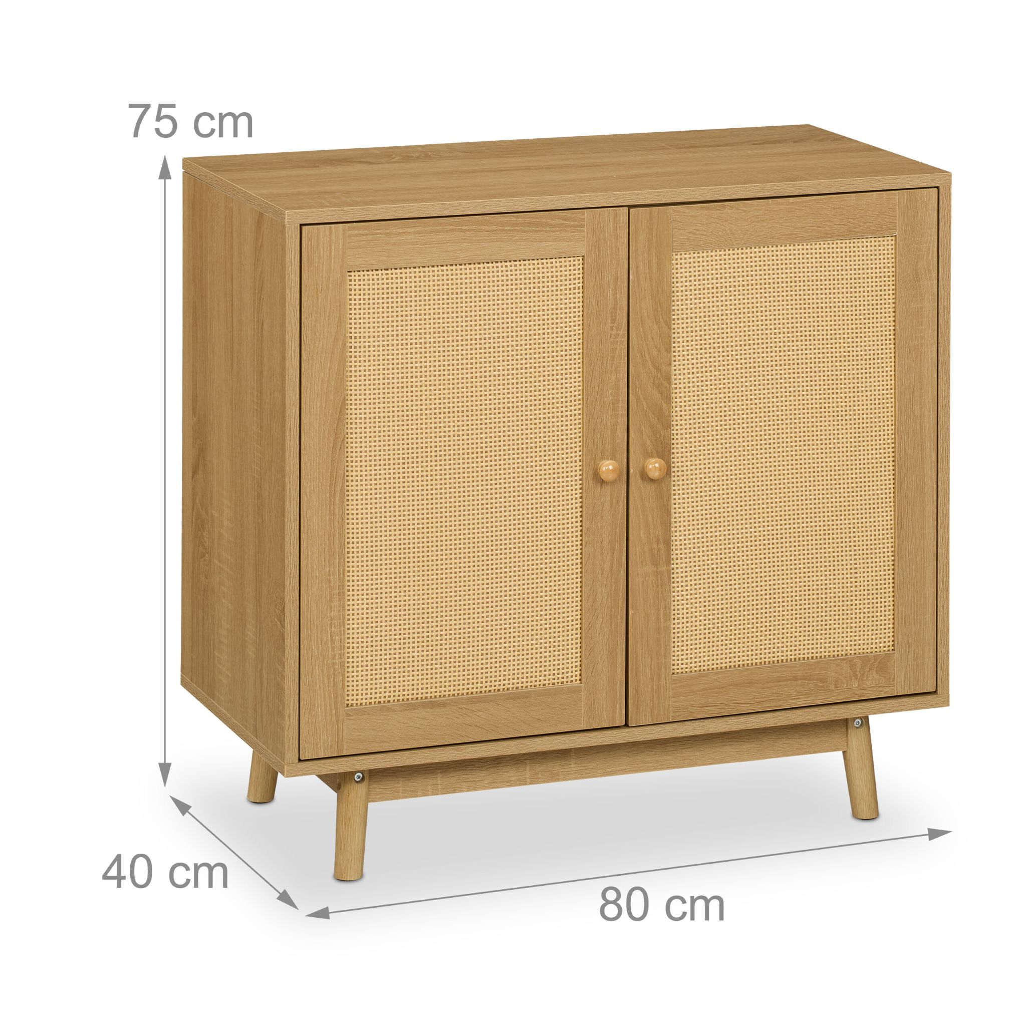 Sideboard Rattan-Design Hellbraun von Relaxdays