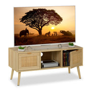 TV-Lowboard Rattan-Design Hellbraun von Relaxdays