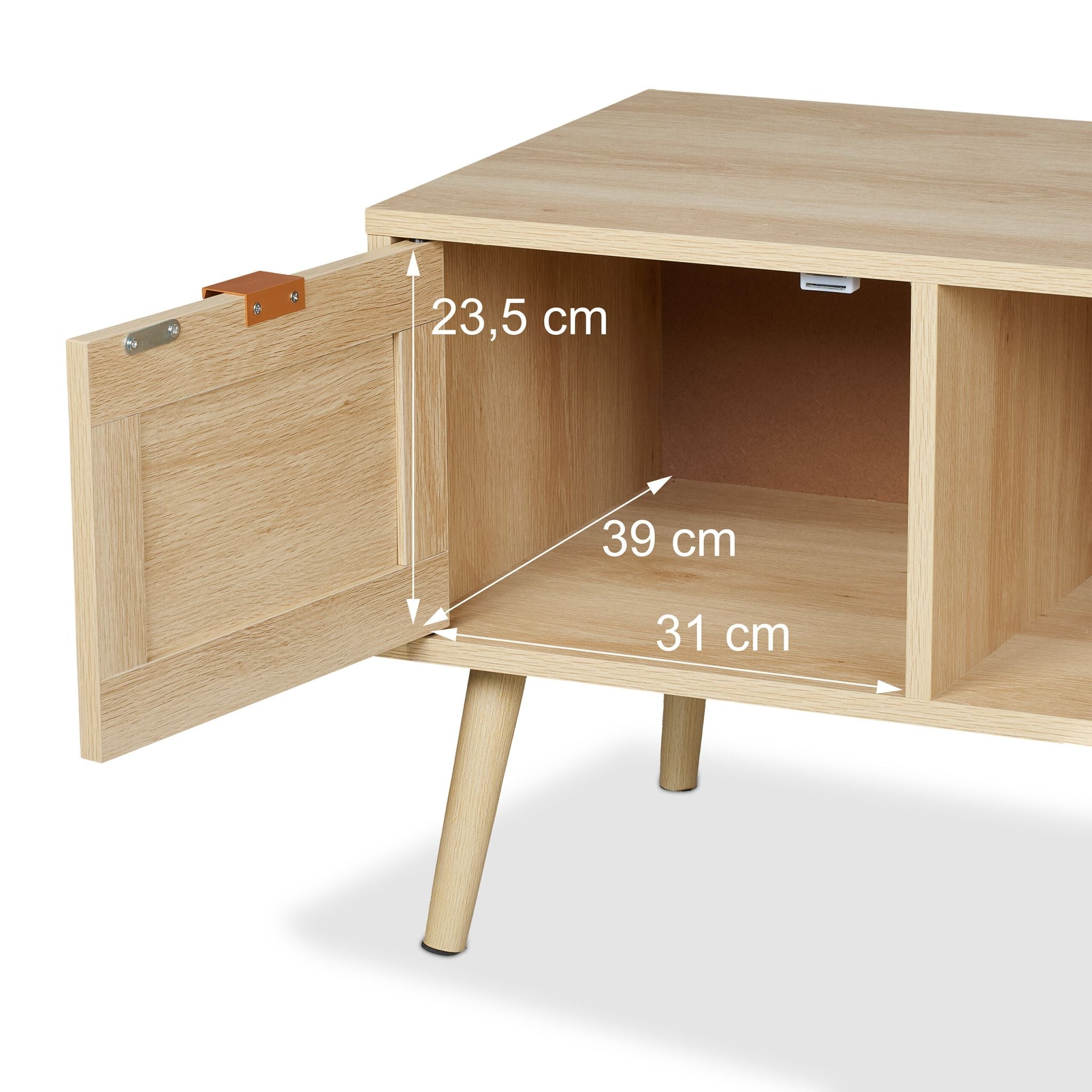 TV-Lowboard Rattan-Design Hellbraun von Relaxdays