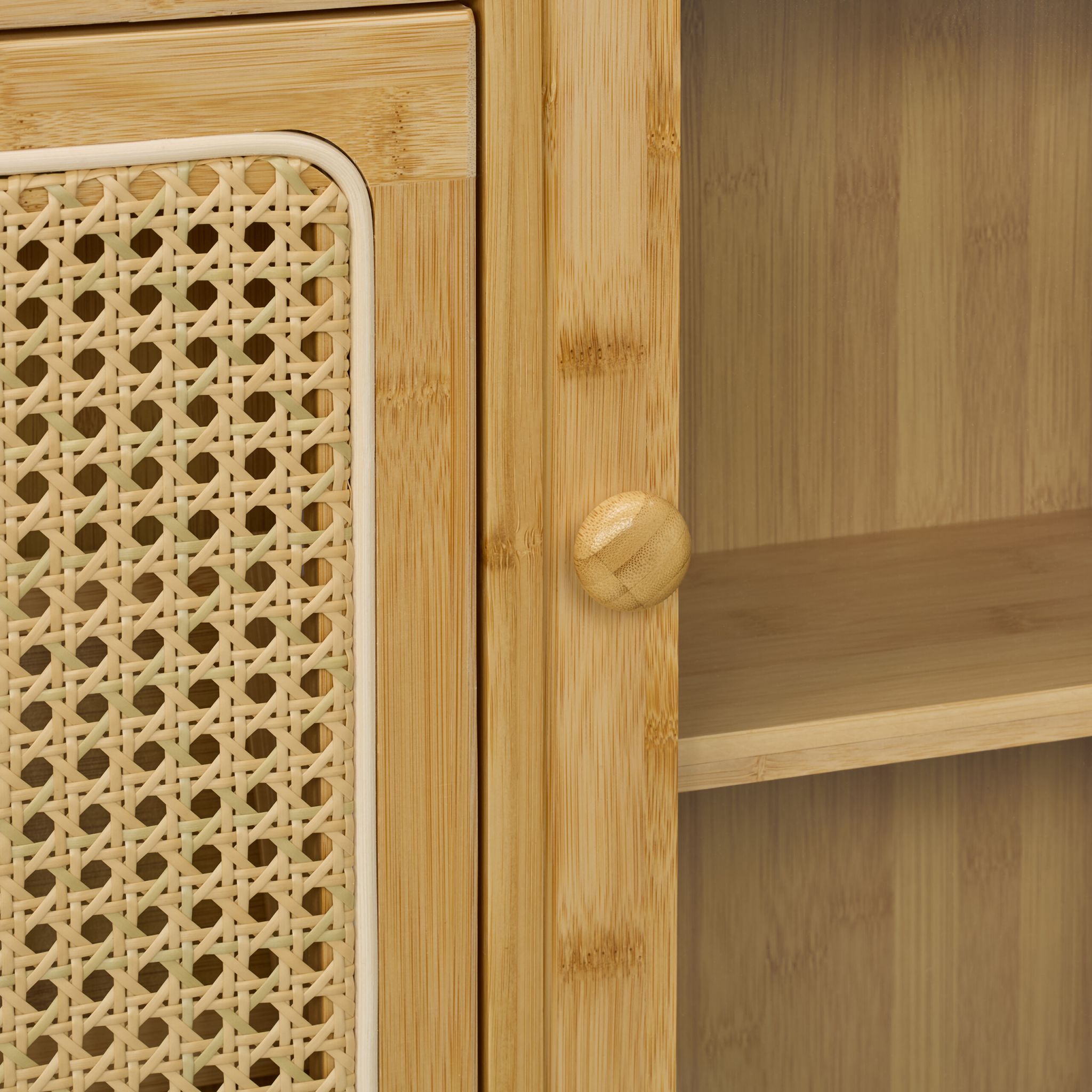 Schuhschrank mit Rattanoptik 5 Fächer Hellbraun von Relaxdays