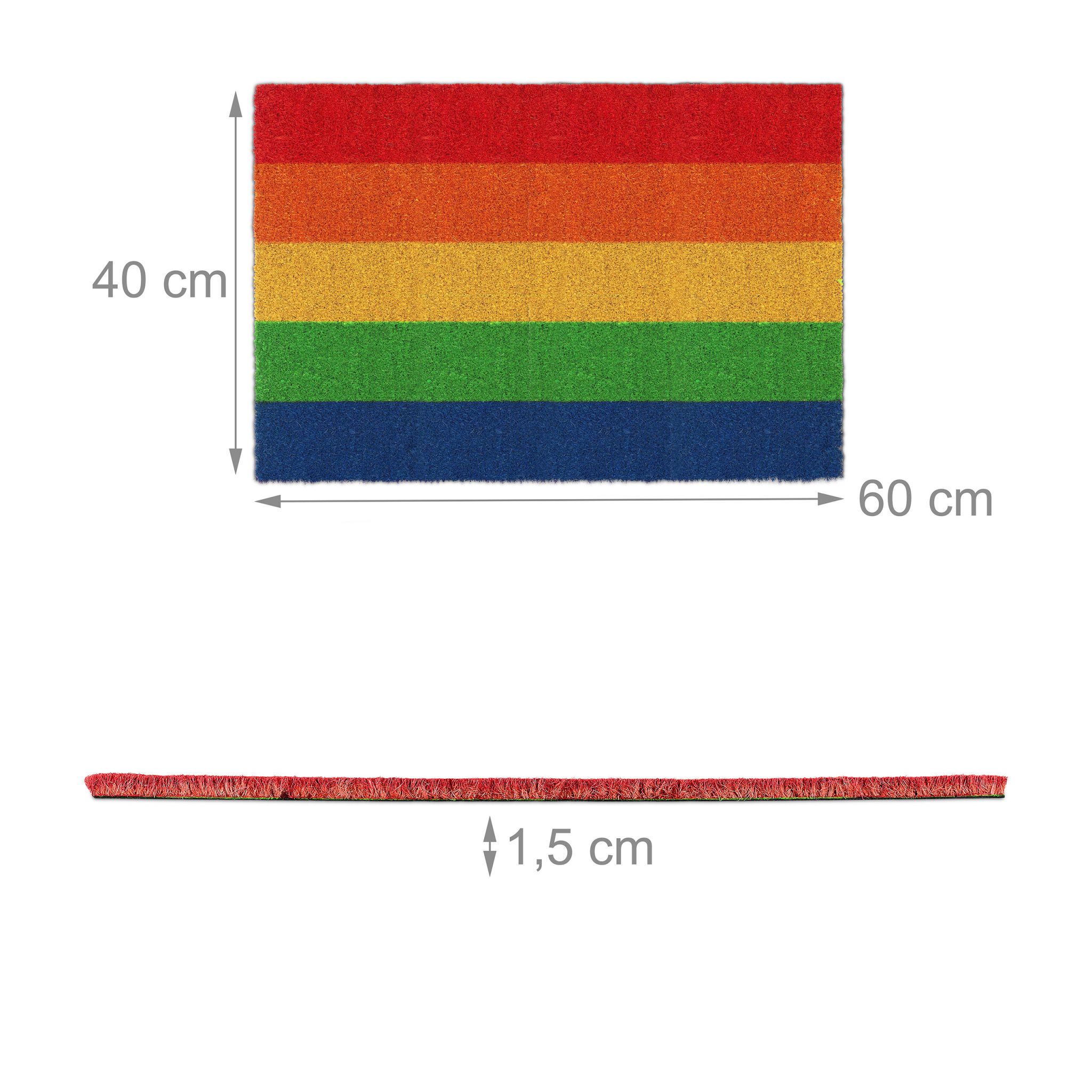 Fussmatte Kokos Regenbogen Blau-Gelb-Rot von Relaxdays