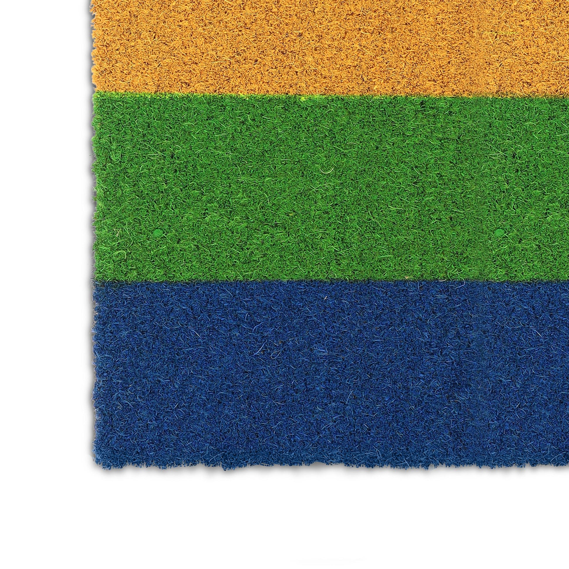 Fussmatte Kokos Regenbogen Blau-Gelb-Rot von Relaxdays