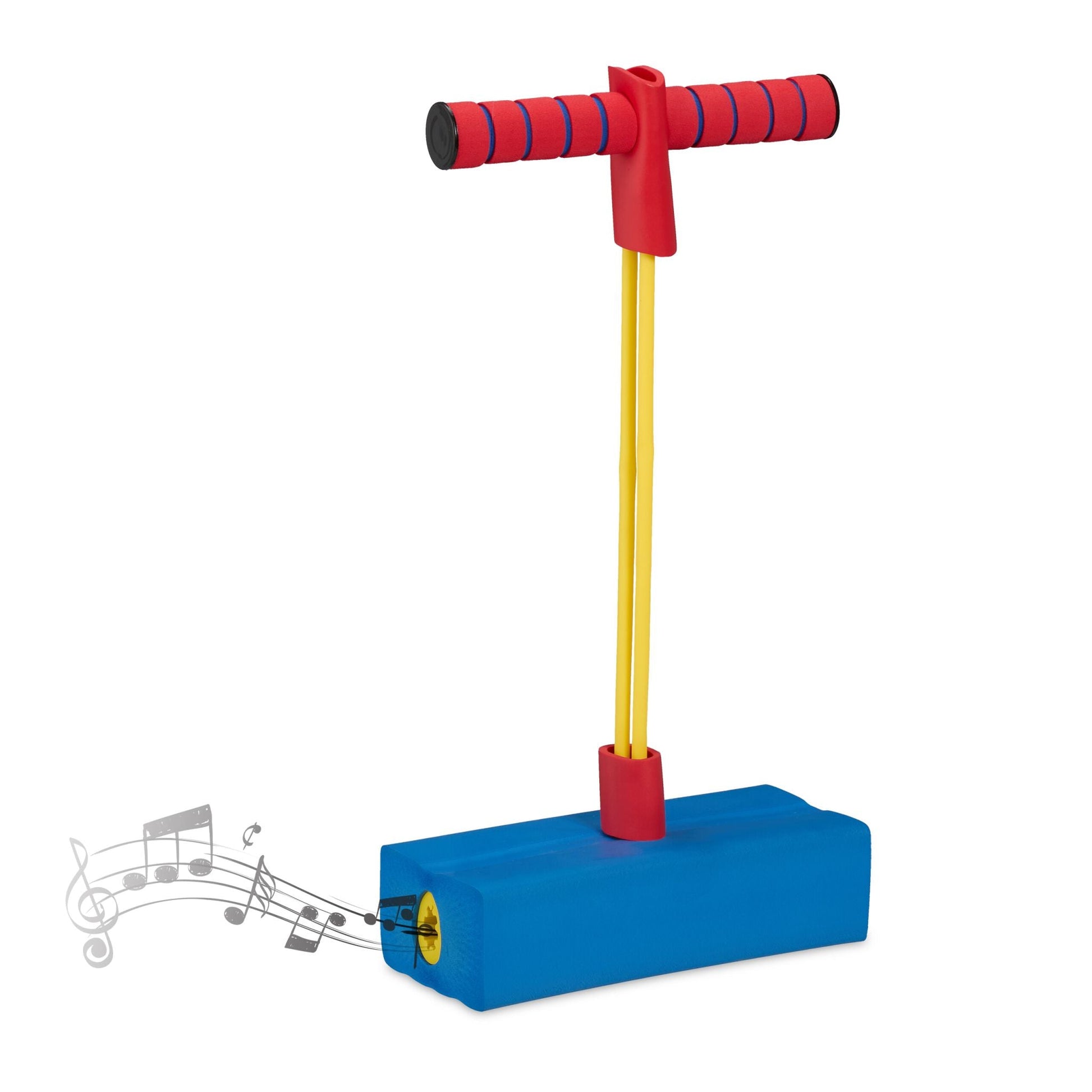 Schaumstoff Pogo Jumper für Kinder Blau-Gelb-Rot von Relaxdays