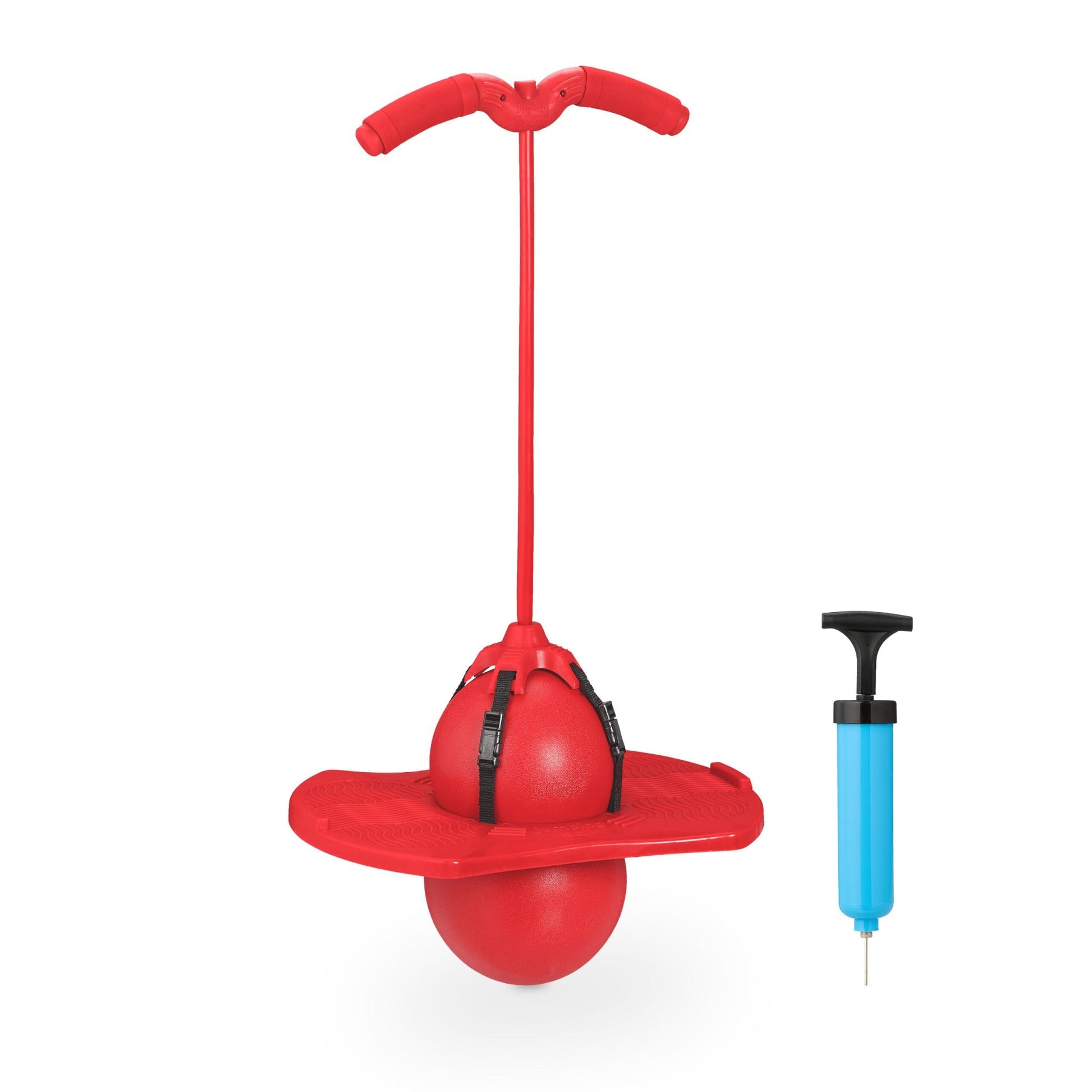 Pogo Ball mit Griffen für Kinder Rot-Schwarz von Relaxdays