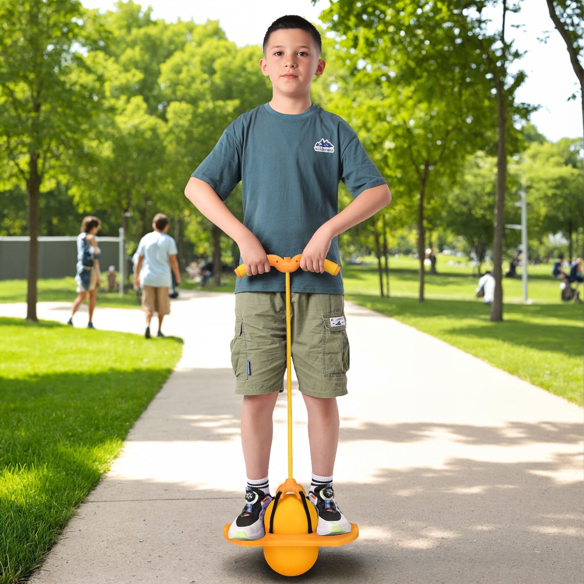 Pogo Ball mit Griffen für Kinder Gelb-Schwarz von Relaxdays