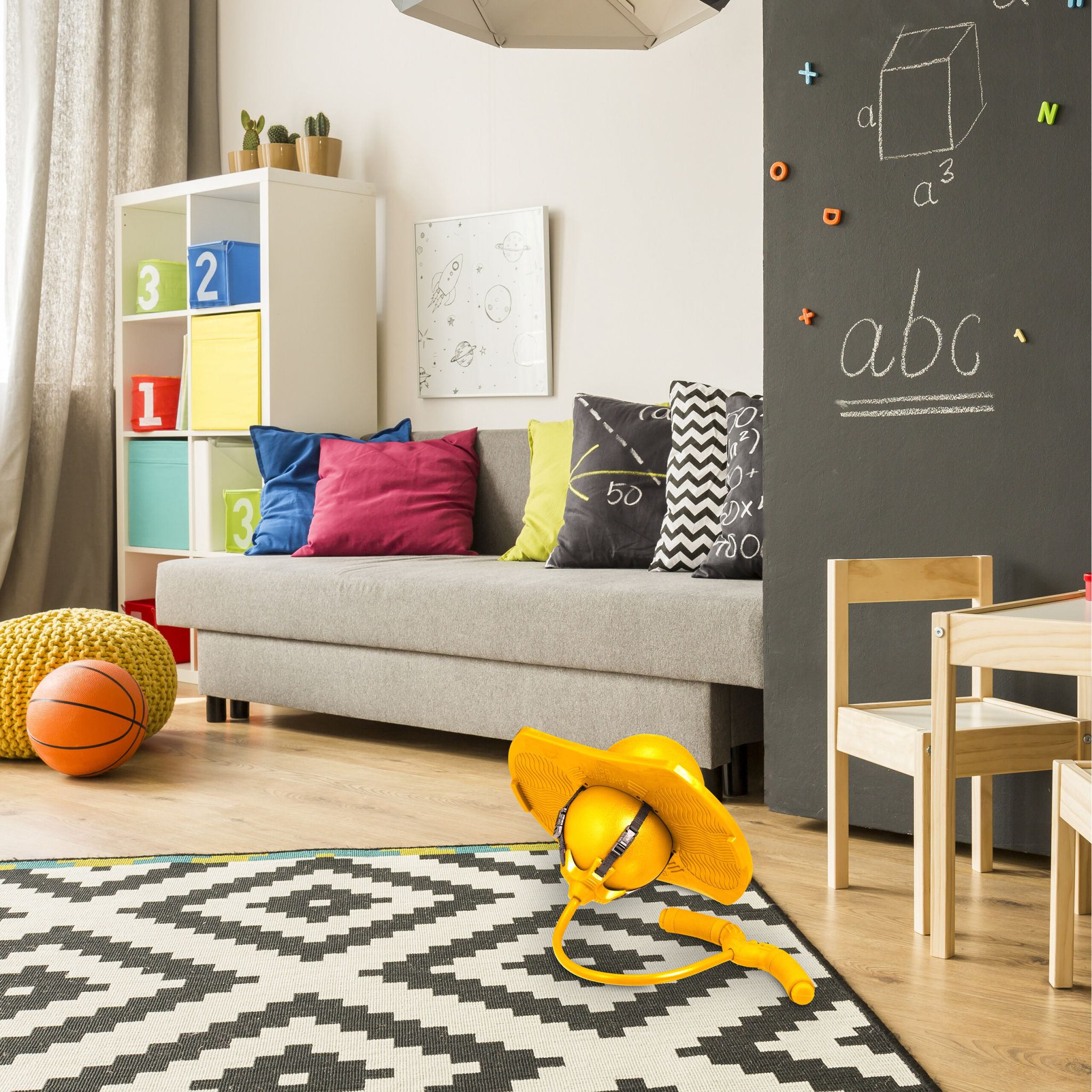 Pogo Ball mit Griffen für Kinder Gelb-Schwarz von Relaxdays