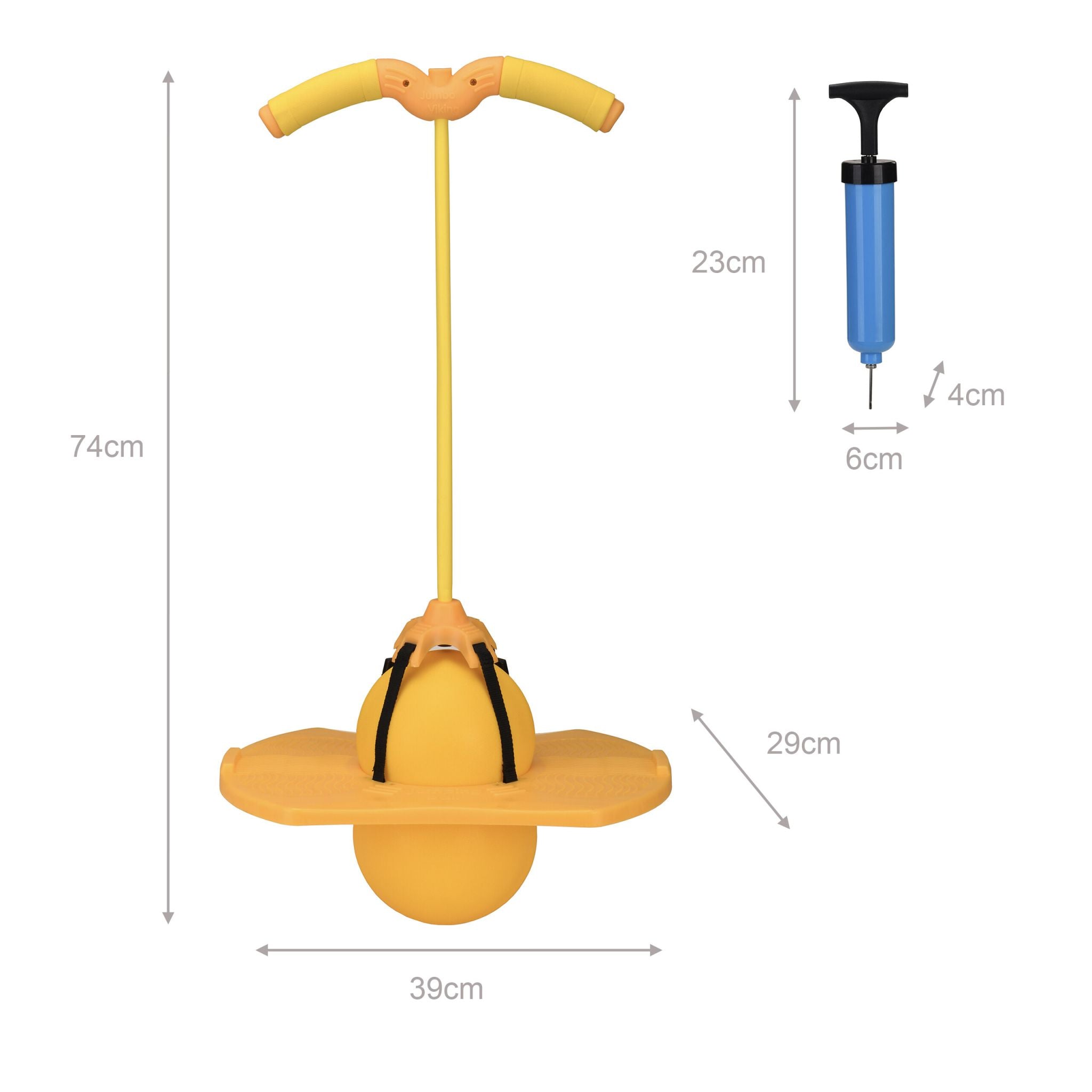 Pogo Ball mit Griffen für Kinder Gelb-Schwarz von Relaxdays