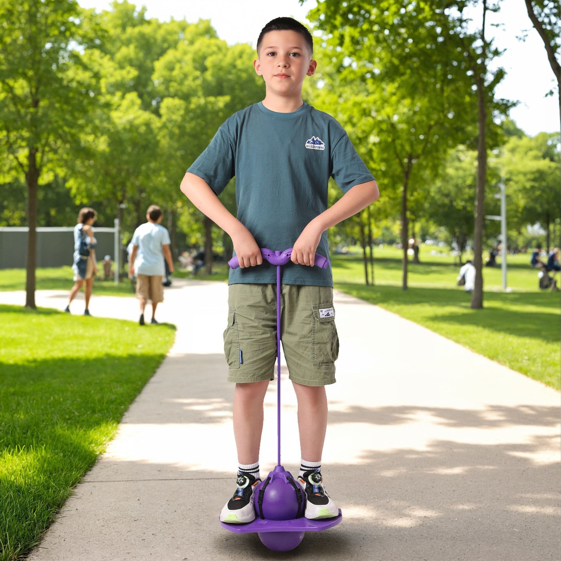 Pogo Ball mit Griffen für Kinder Lila-Schwarz von Relaxdays