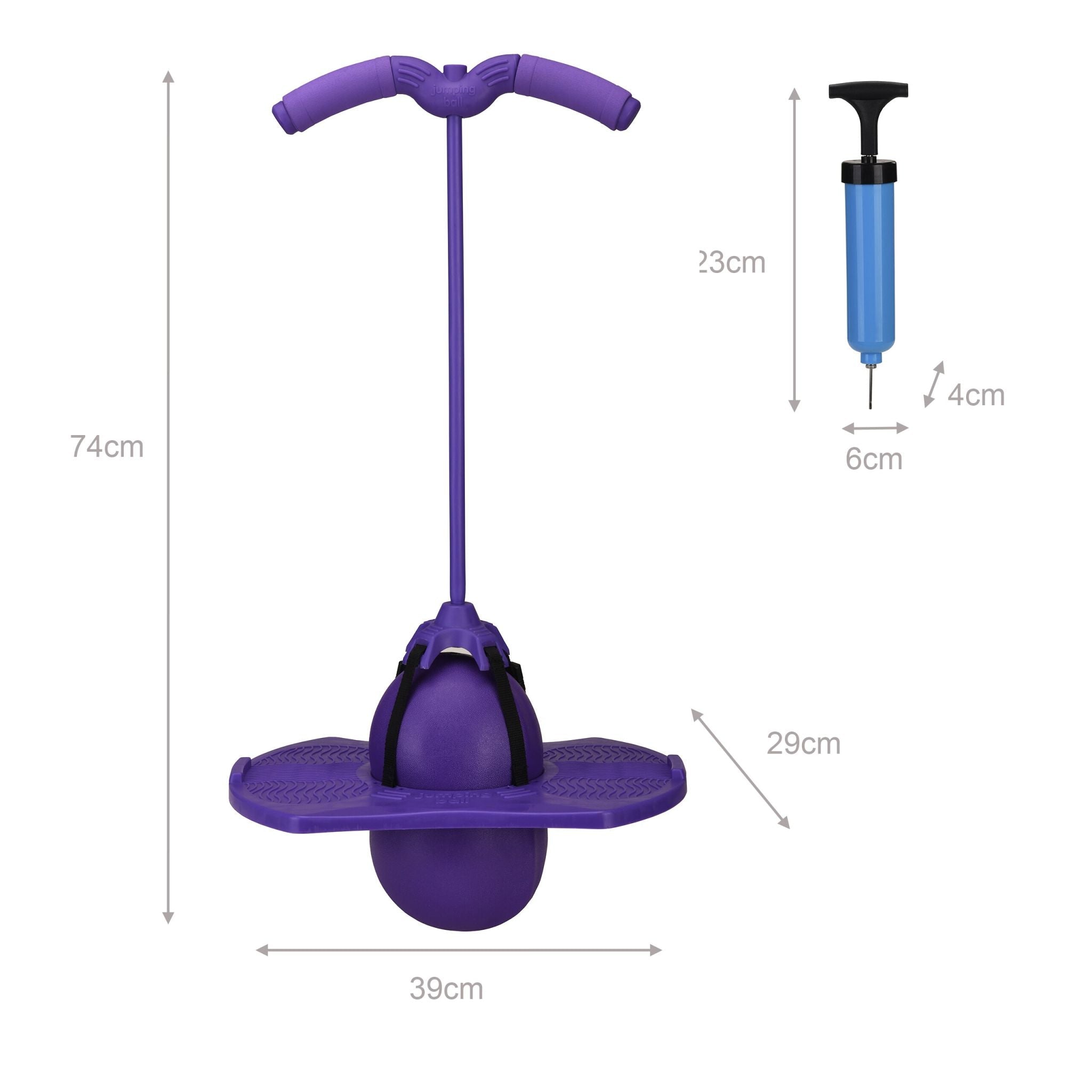 Pogo Ball mit Griffen für Kinder Lila-Schwarz von Relaxdays