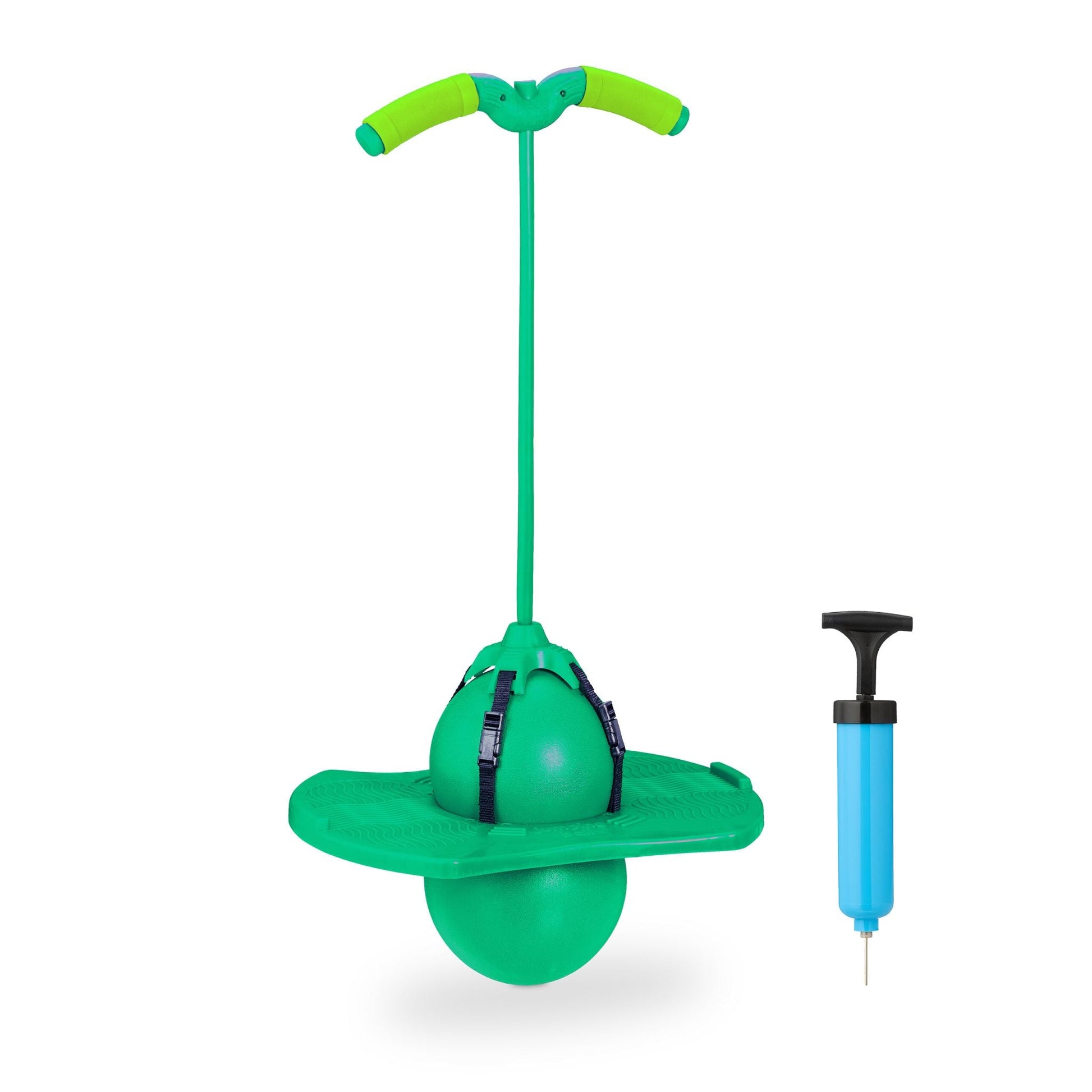 Pogo Ball mit Griffen für Kinder Grün-Schwarz von Relaxdays
