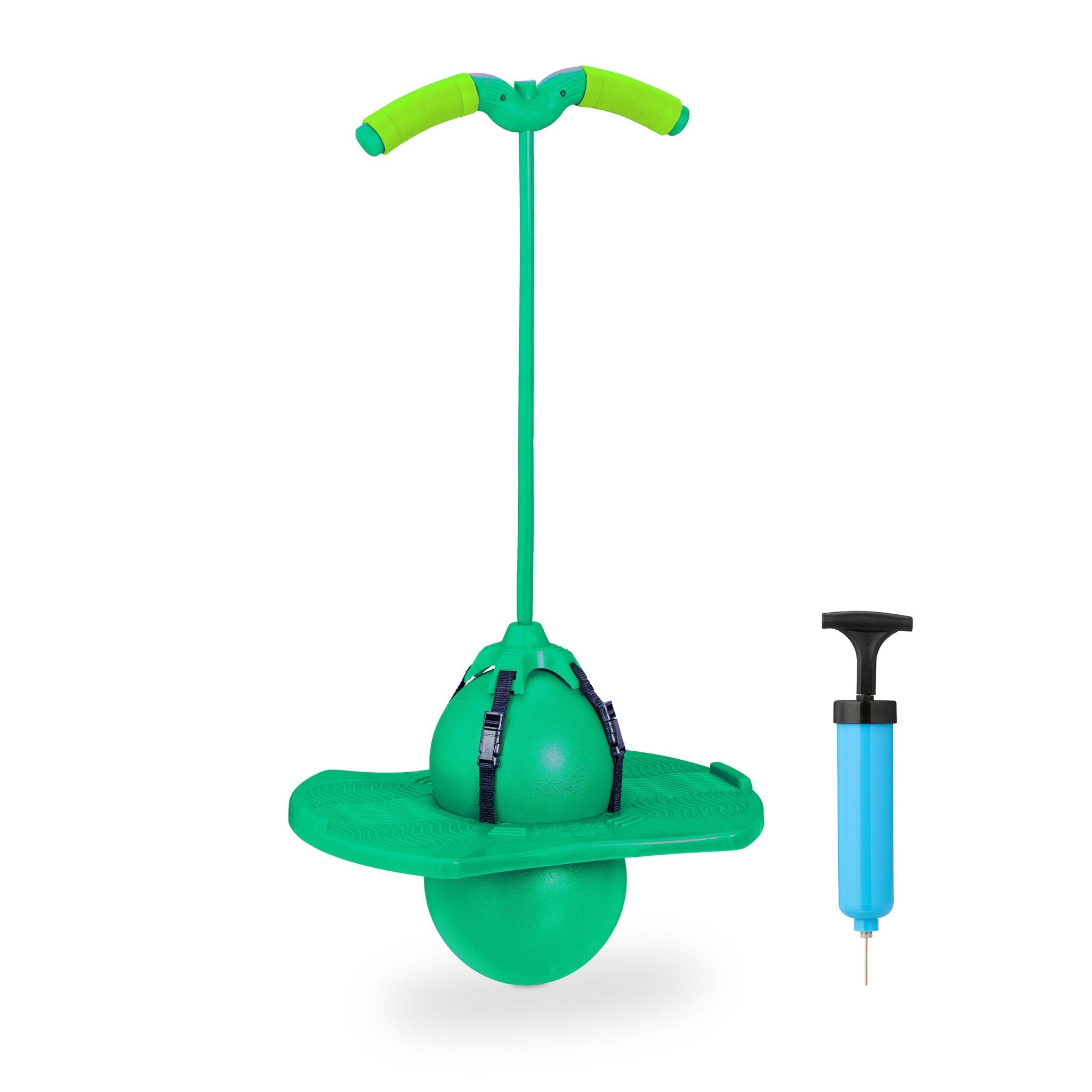Pogo Ball mit Griffen für Kinder Grün-Schwarz von Relaxdays