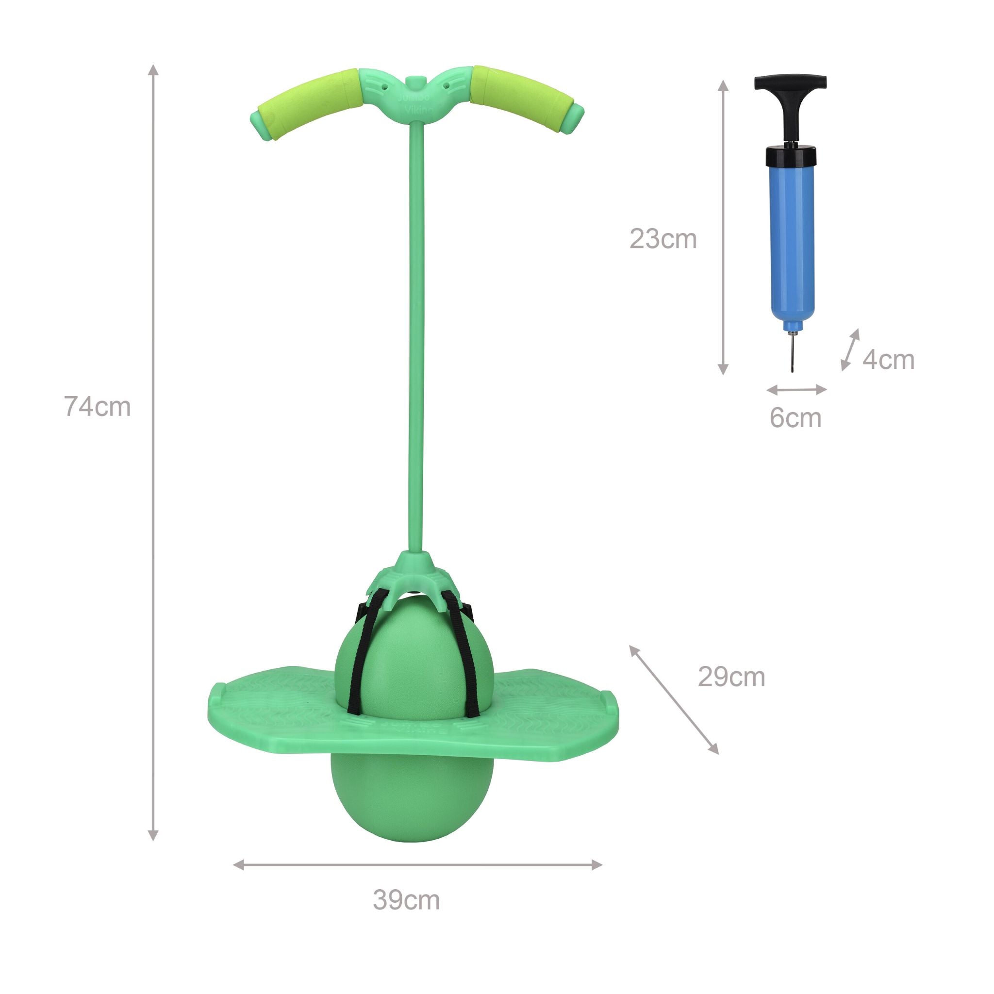 Pogo Ball mit Griffen für Kinder Grün-Schwarz von Relaxdays
