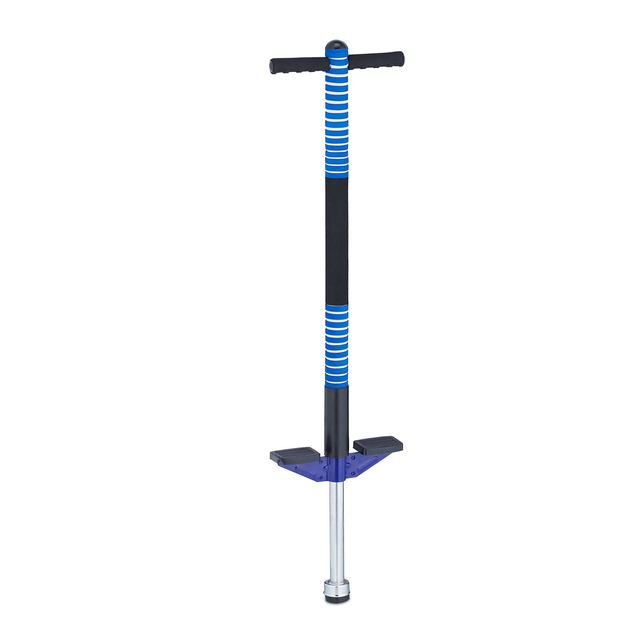 Pogo Stick für Kinder bis 35 kg Blau-Schwarz-Silber von Relaxdays