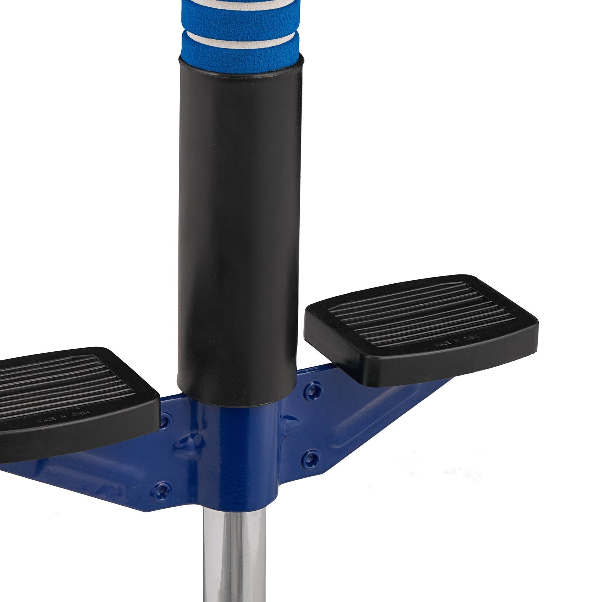 Pogo Stick für Kinder bis 35 kg Blau-Schwarz-Silber von Relaxdays