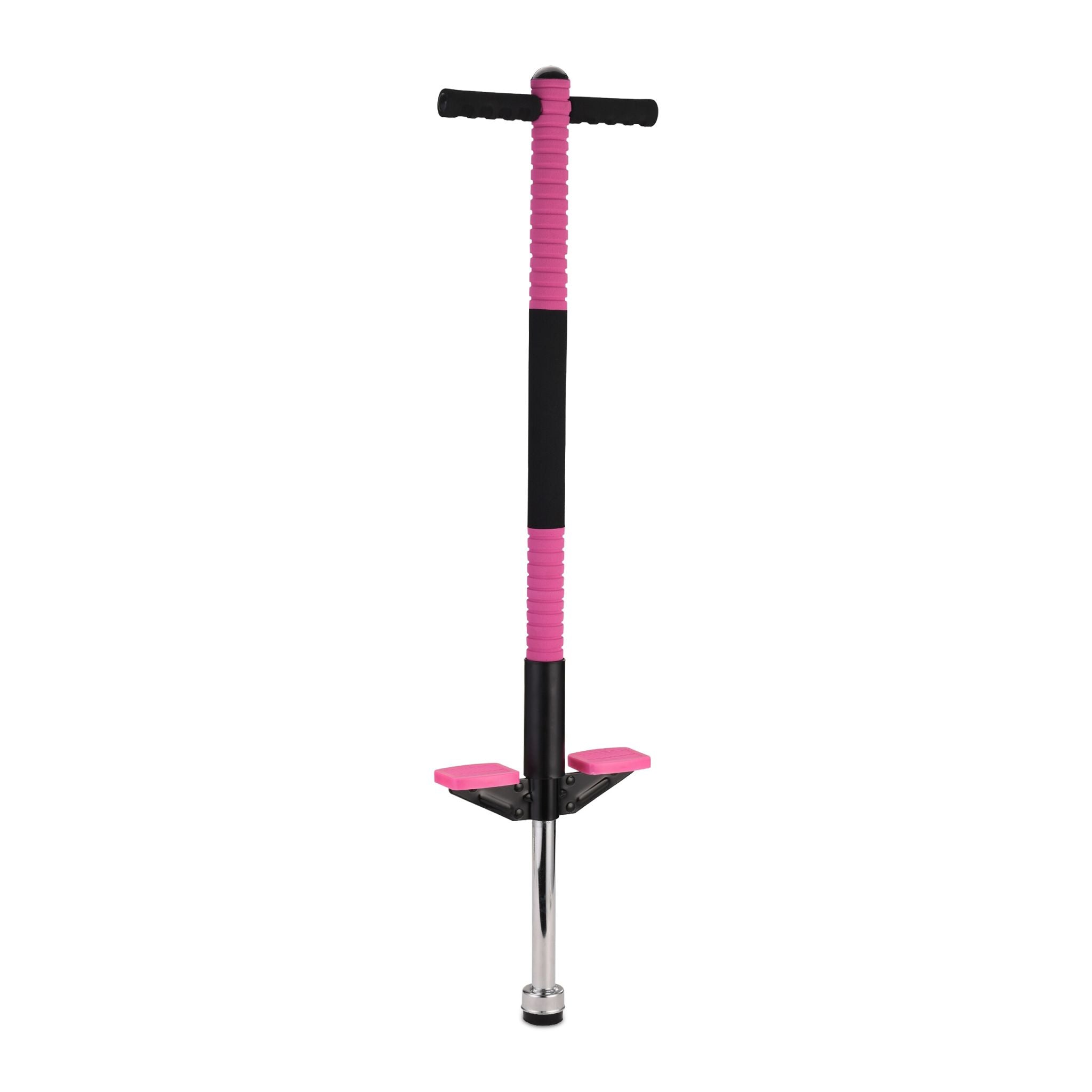 Pogo Stick für Kinder bis 35 kg Pink-Schwarz-Silber von Relaxdays