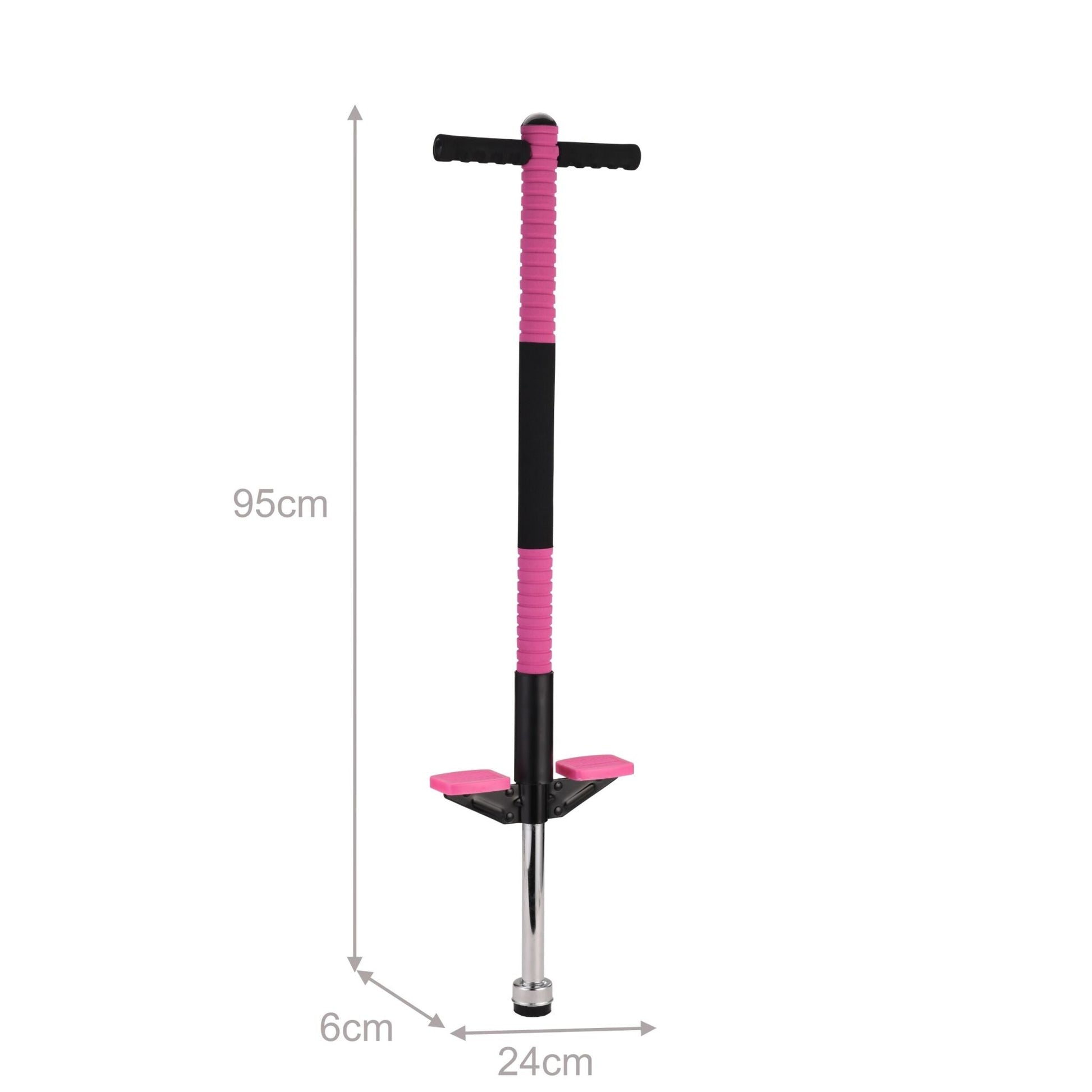 Pogo Stick für Kinder bis 35 kg Pink-Schwarz-Silber von Relaxdays