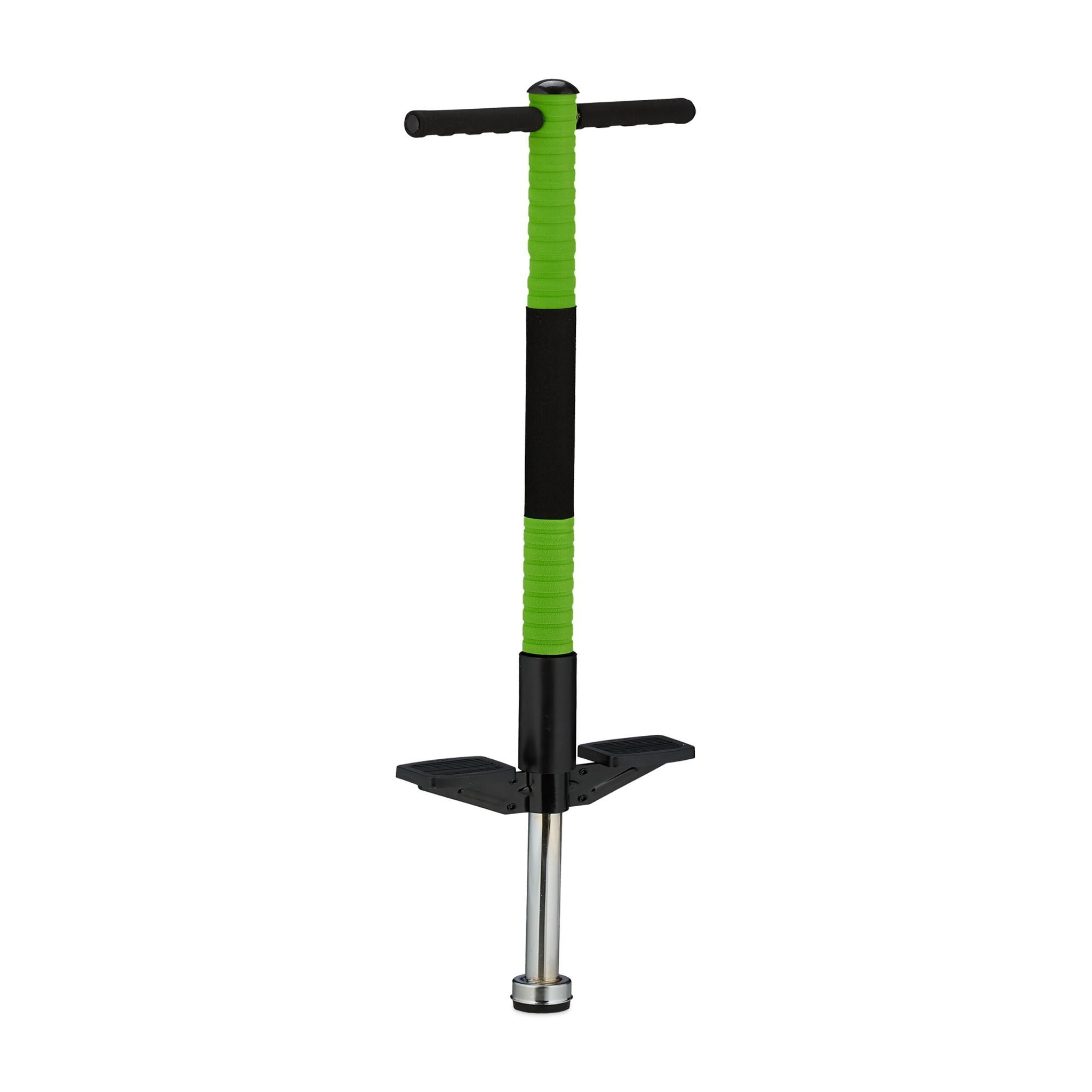 Pogo Stick für Kinder bis 35 kg Grün-Schwarz-Silber von Relaxdays