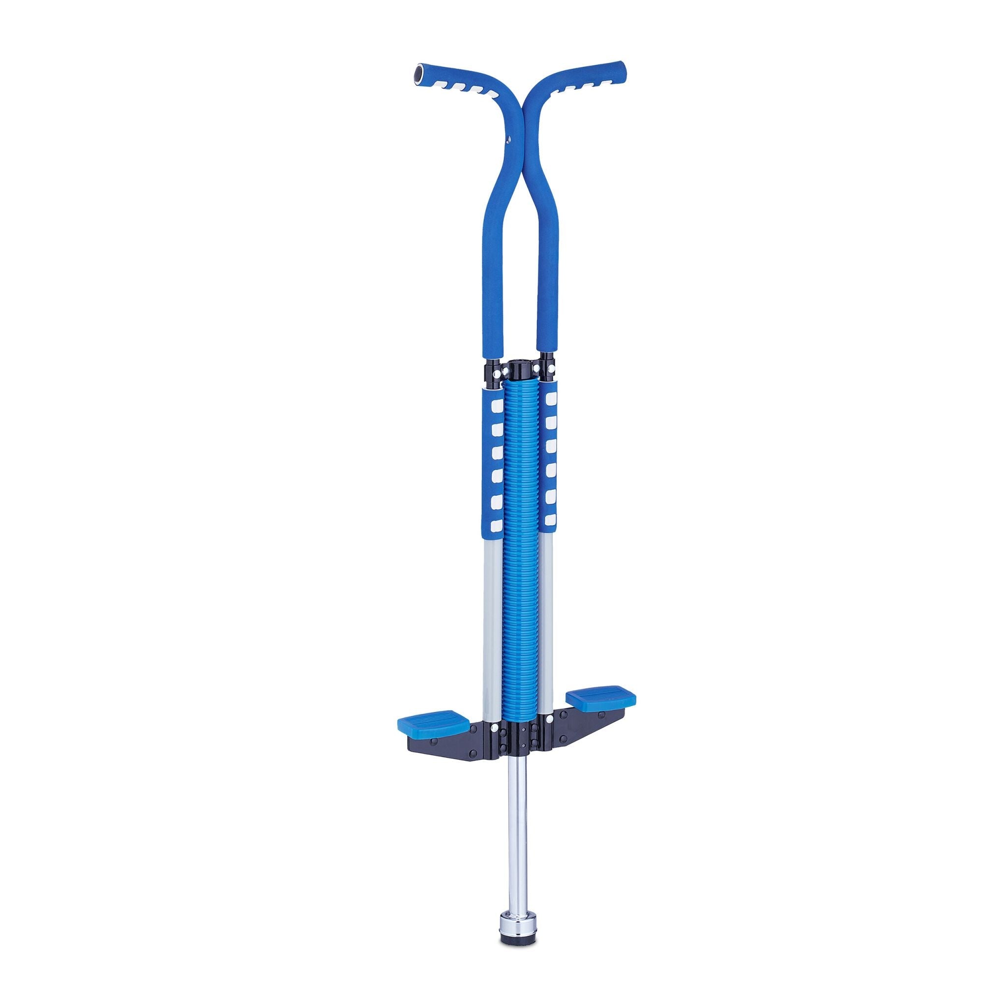 Pogo Stick für Kinder bis 60 kg Blau-Schwarz-Silber von Relaxdays