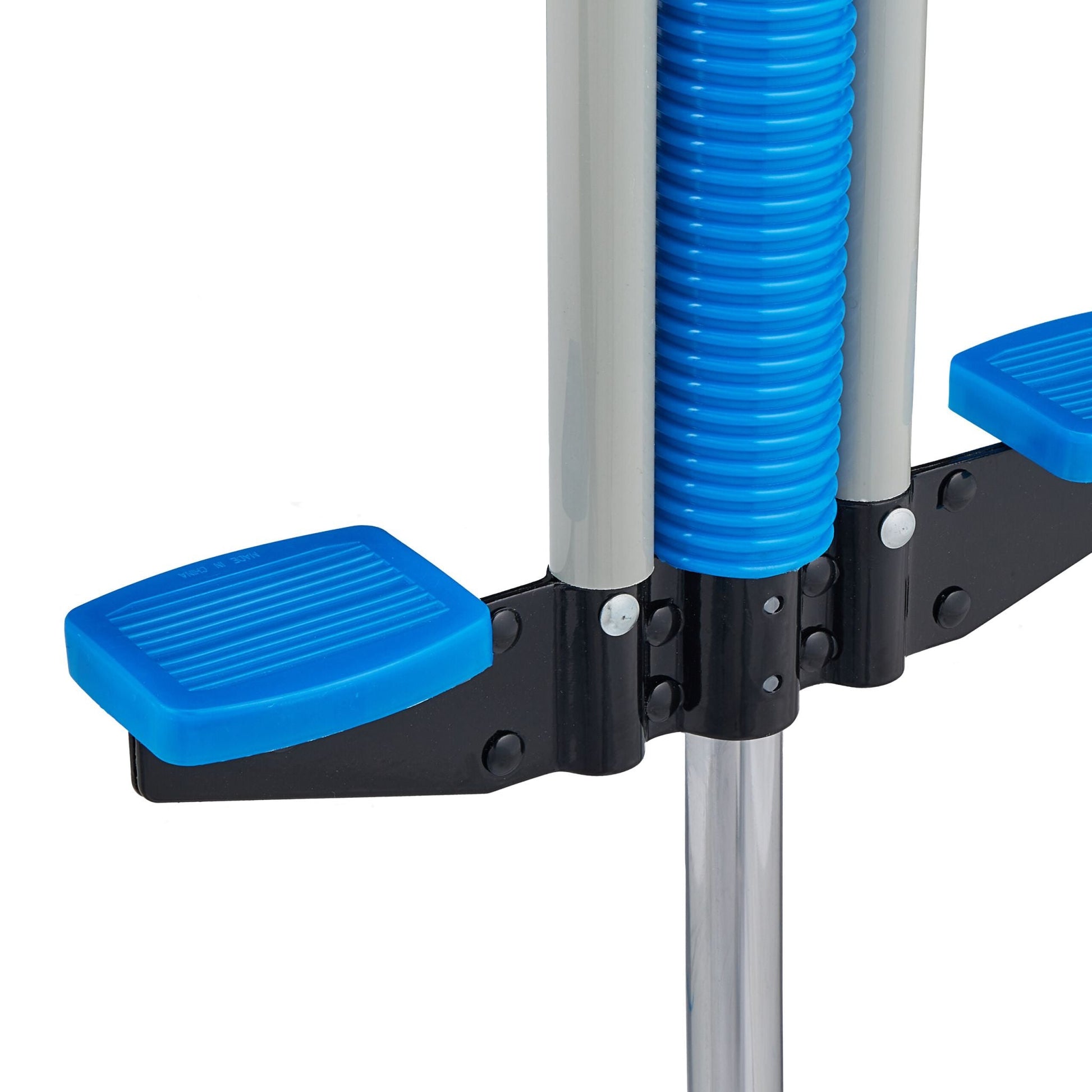 Pogo Stick für Kinder bis 60 kg Blau-Schwarz-Silber von Relaxdays