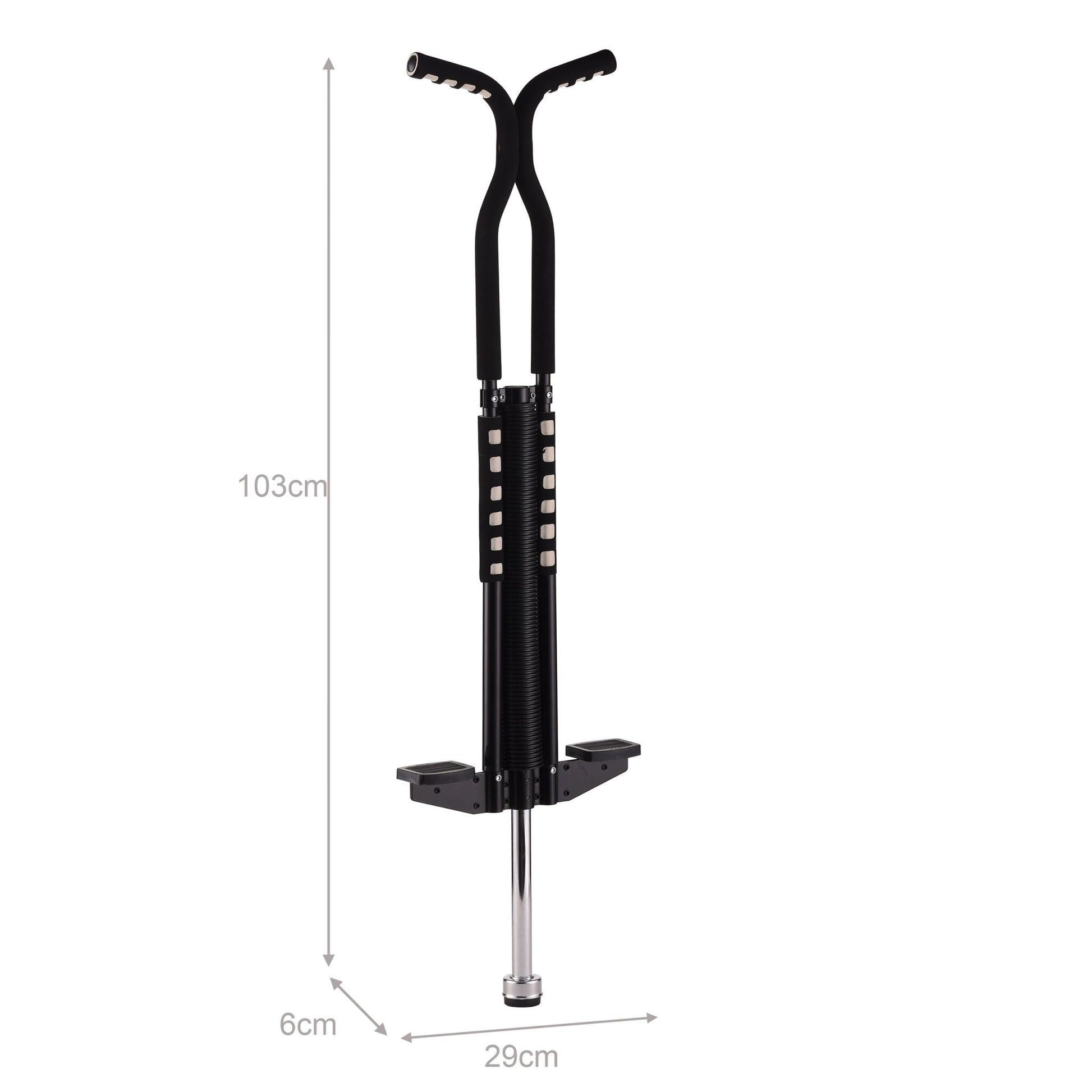 Pogo Stick für Kinder bis 60 kg Schwarz-Silber von Relaxdays
