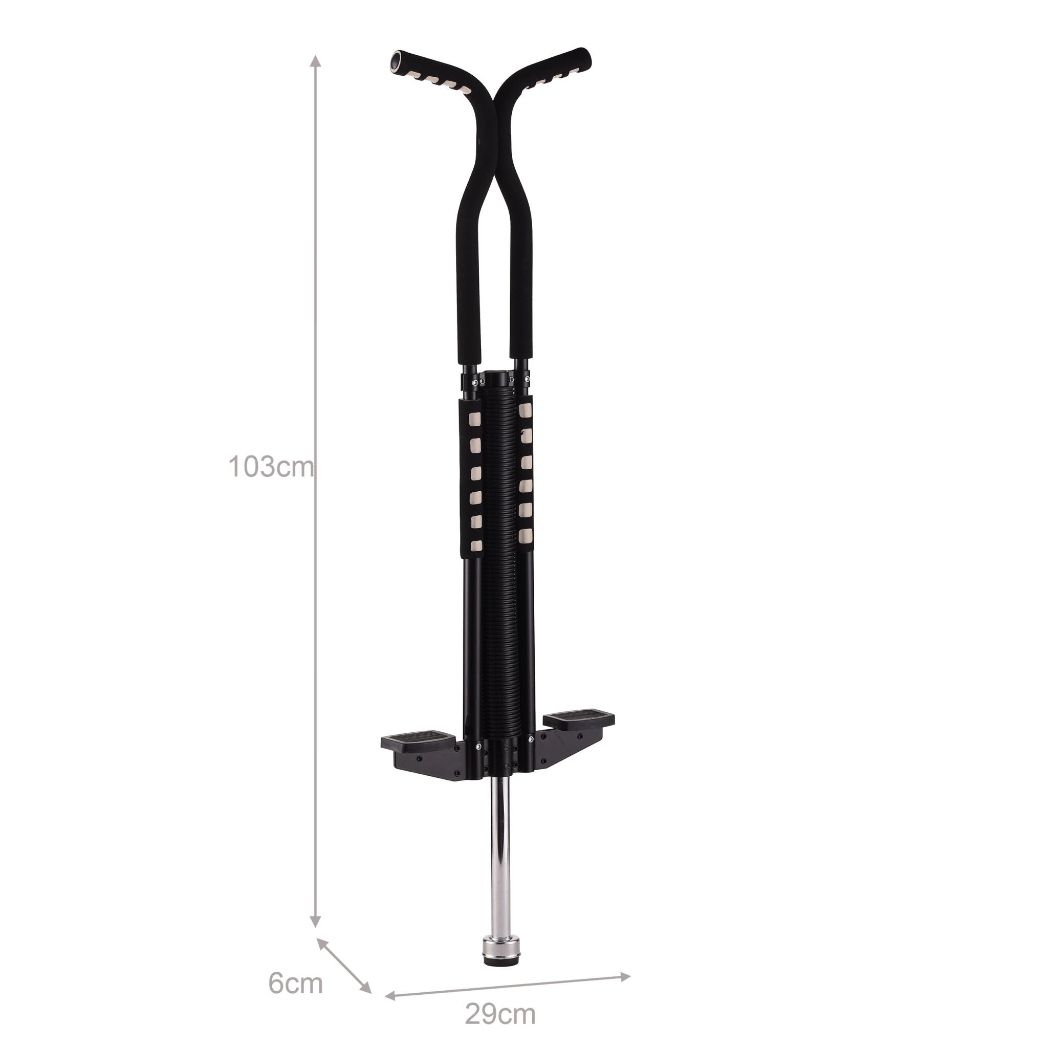Pogo Stick für Kinder bis 60 kg Schwarz-Silber von Relaxdays