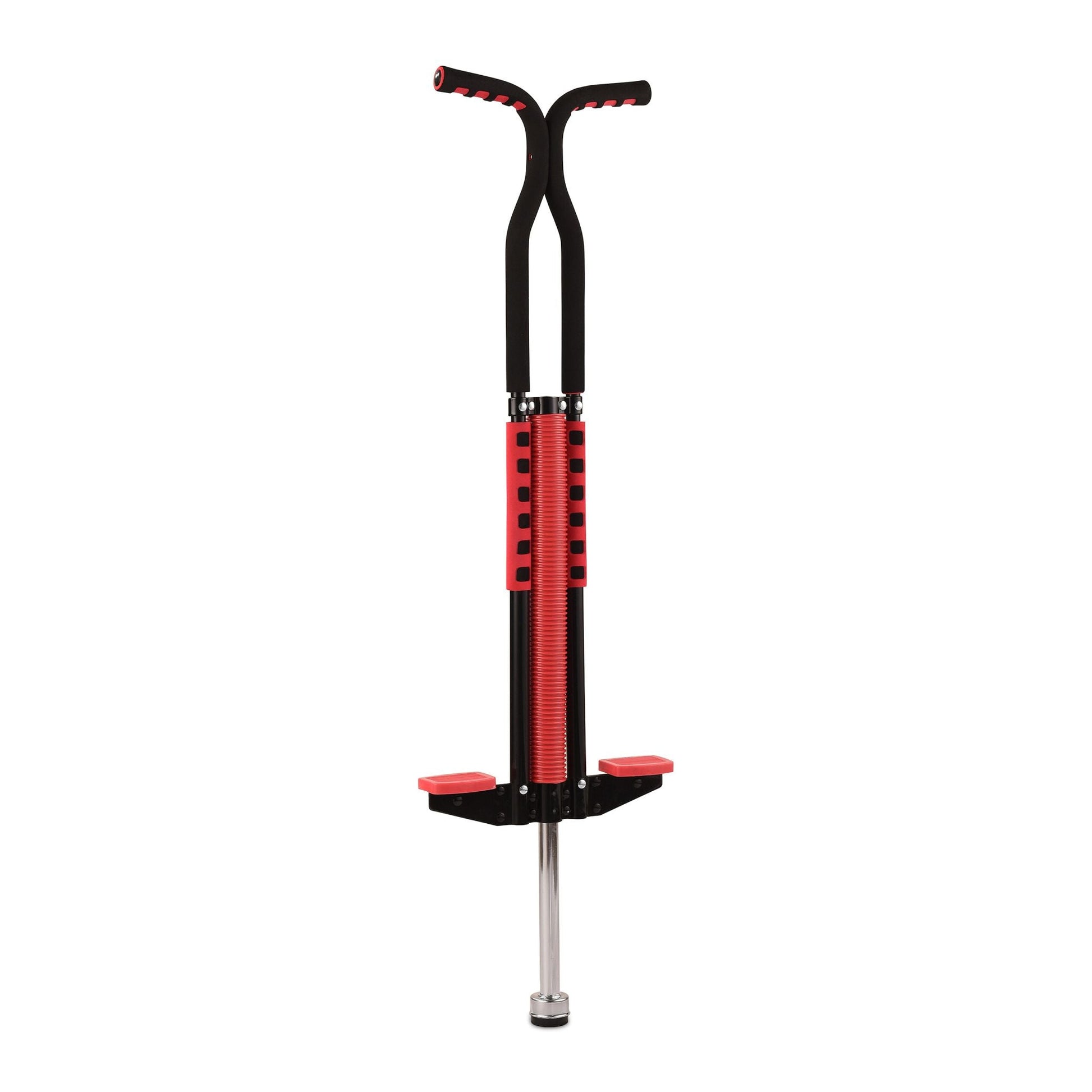 Pogo Stick für Kinder bis 60 kg Rot-Schwarz-Silber von Relaxdays