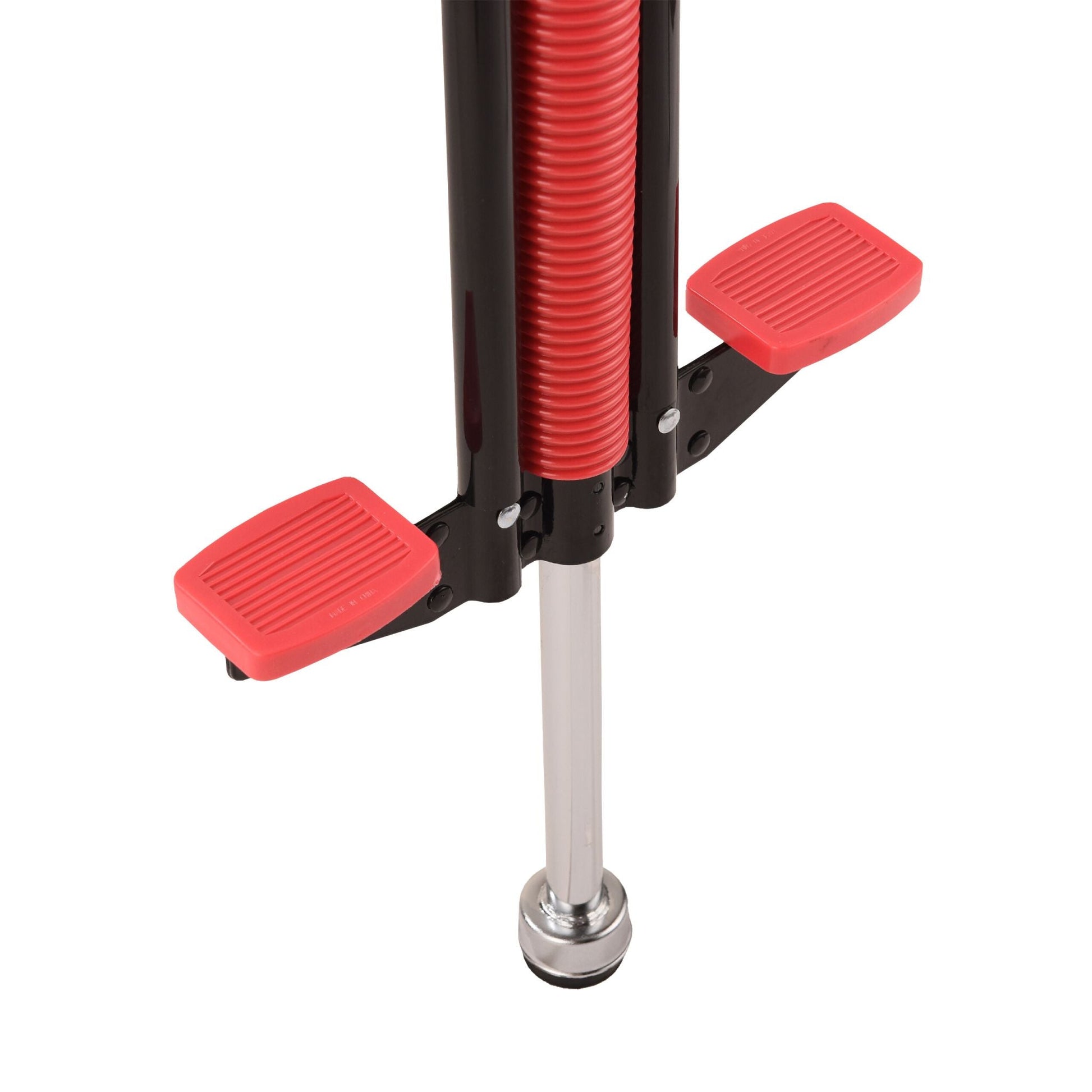 Pogo Stick für Kinder bis 60 kg Rot-Schwarz-Silber von Relaxdays
