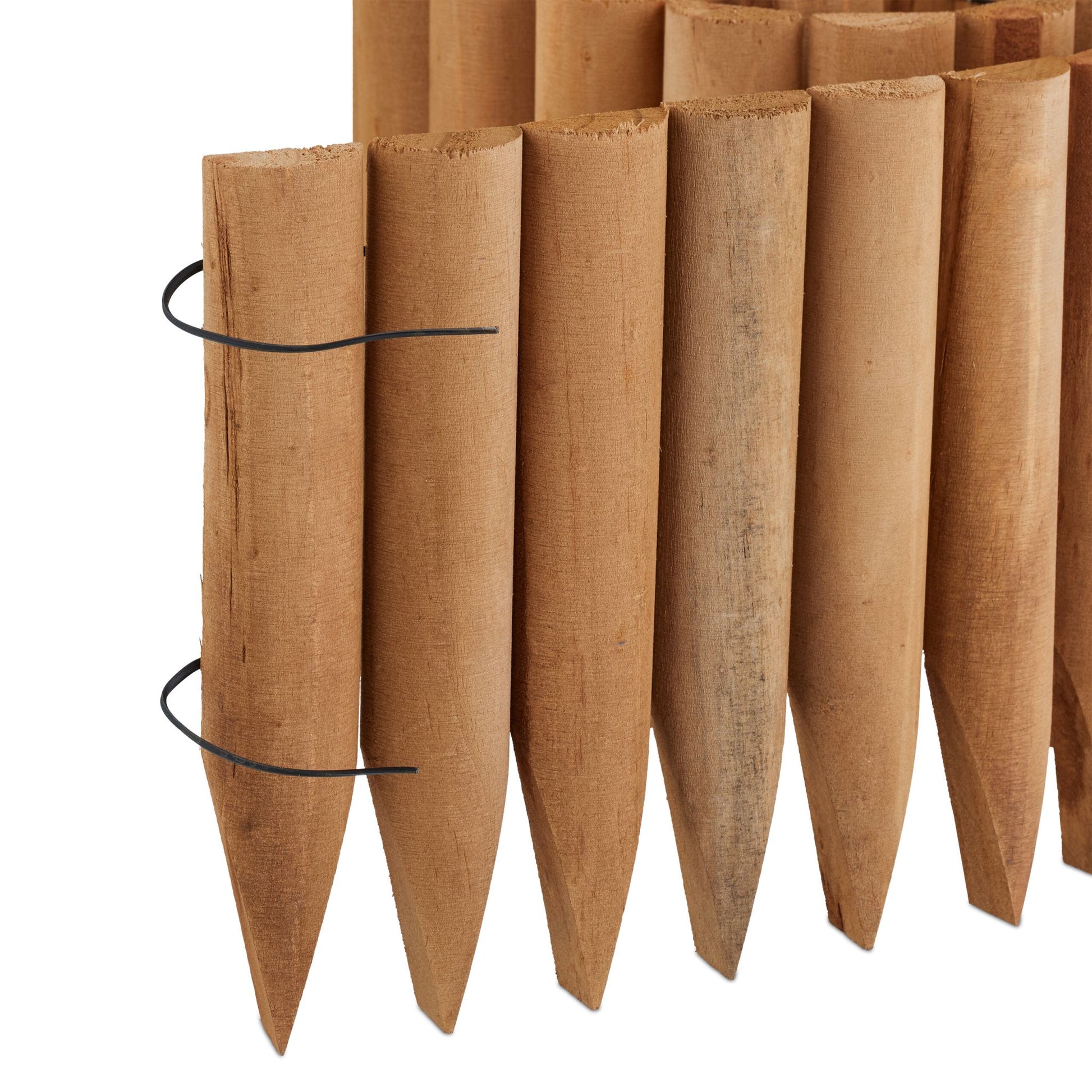 Rasenkante Holz 20cm hoch Hellbraun von Relaxdays