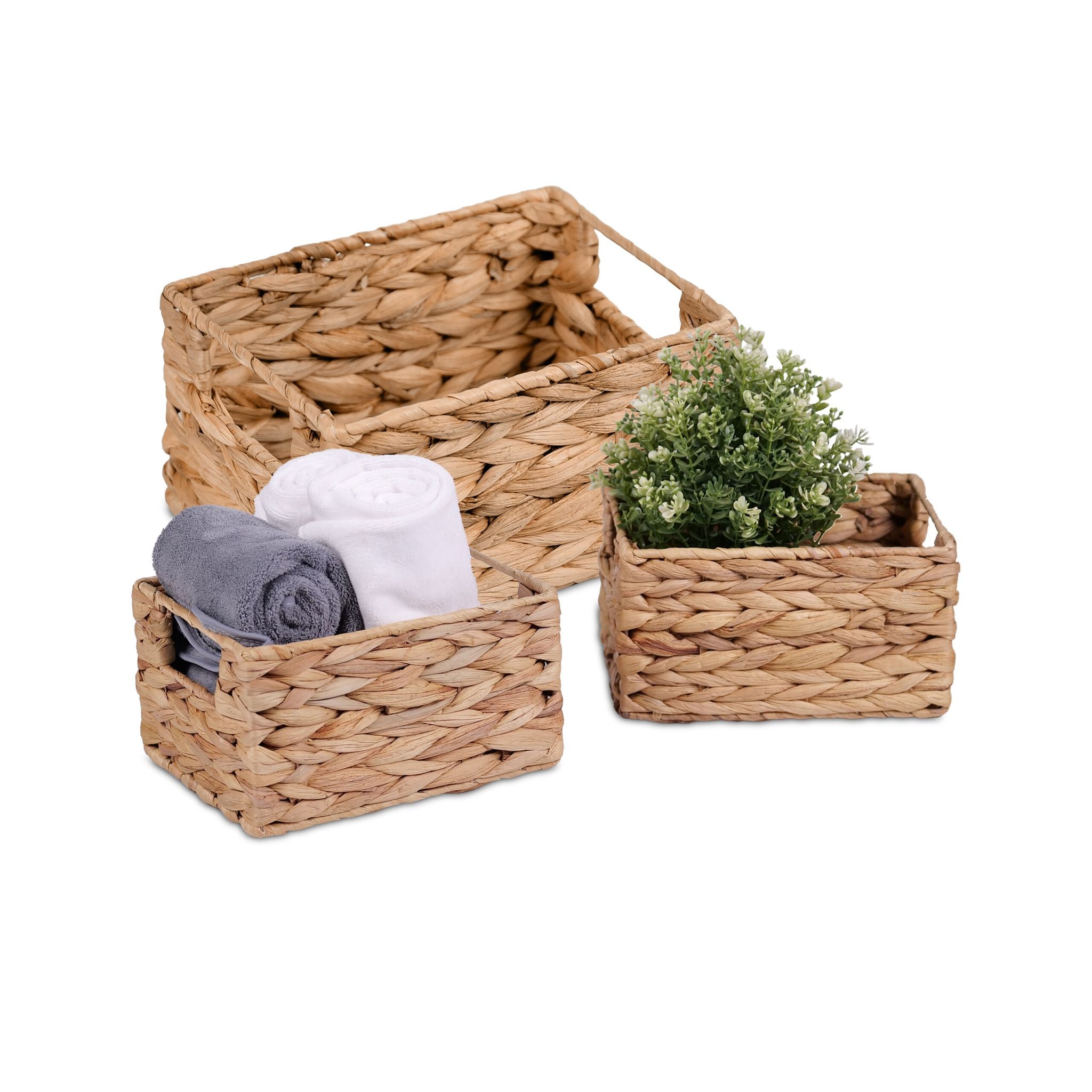 Aufbewahrungskorb 3er-Set Hellbraun von Relaxdays
