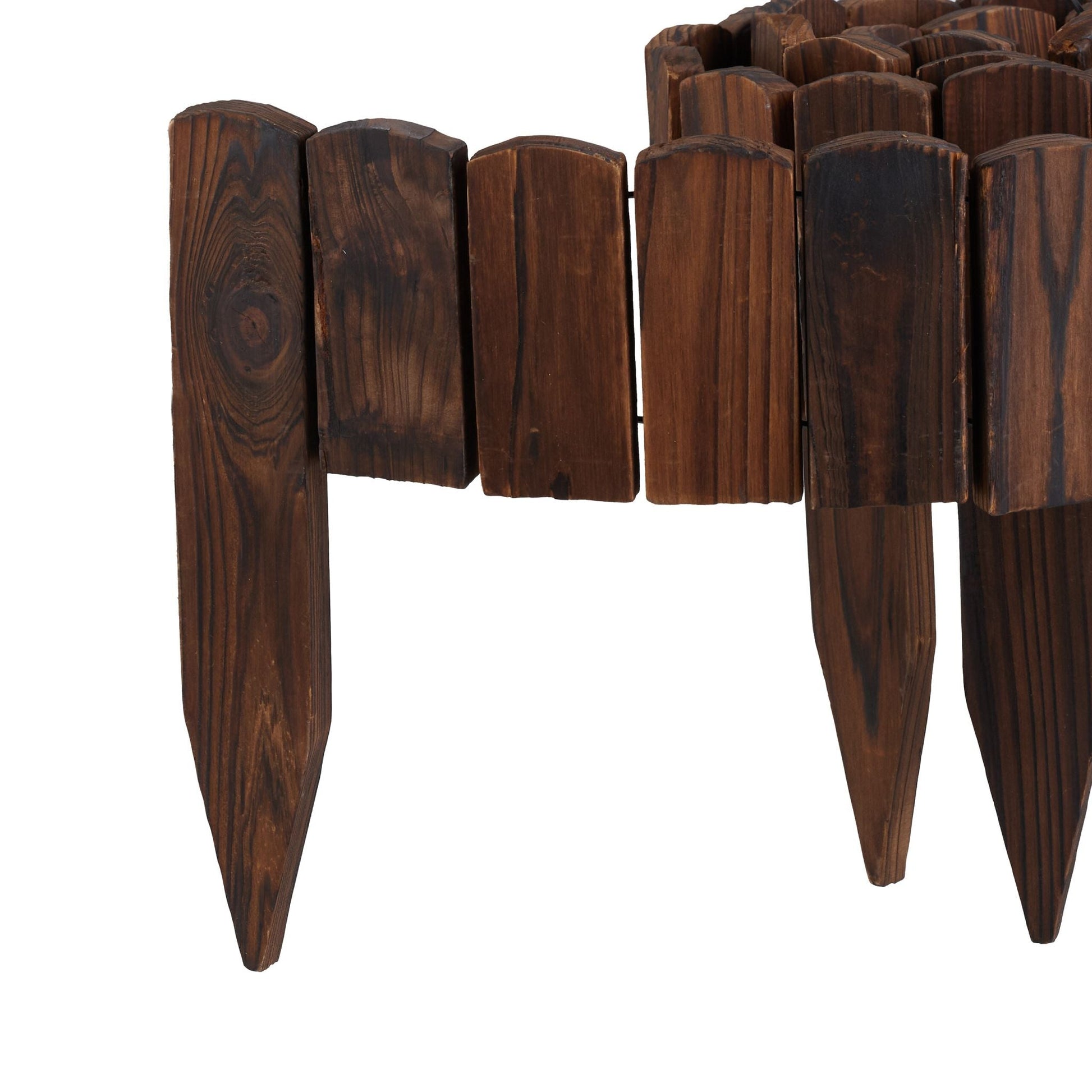 Beeteinfassung Holz flexibel Dunkelbraun von Relaxdays