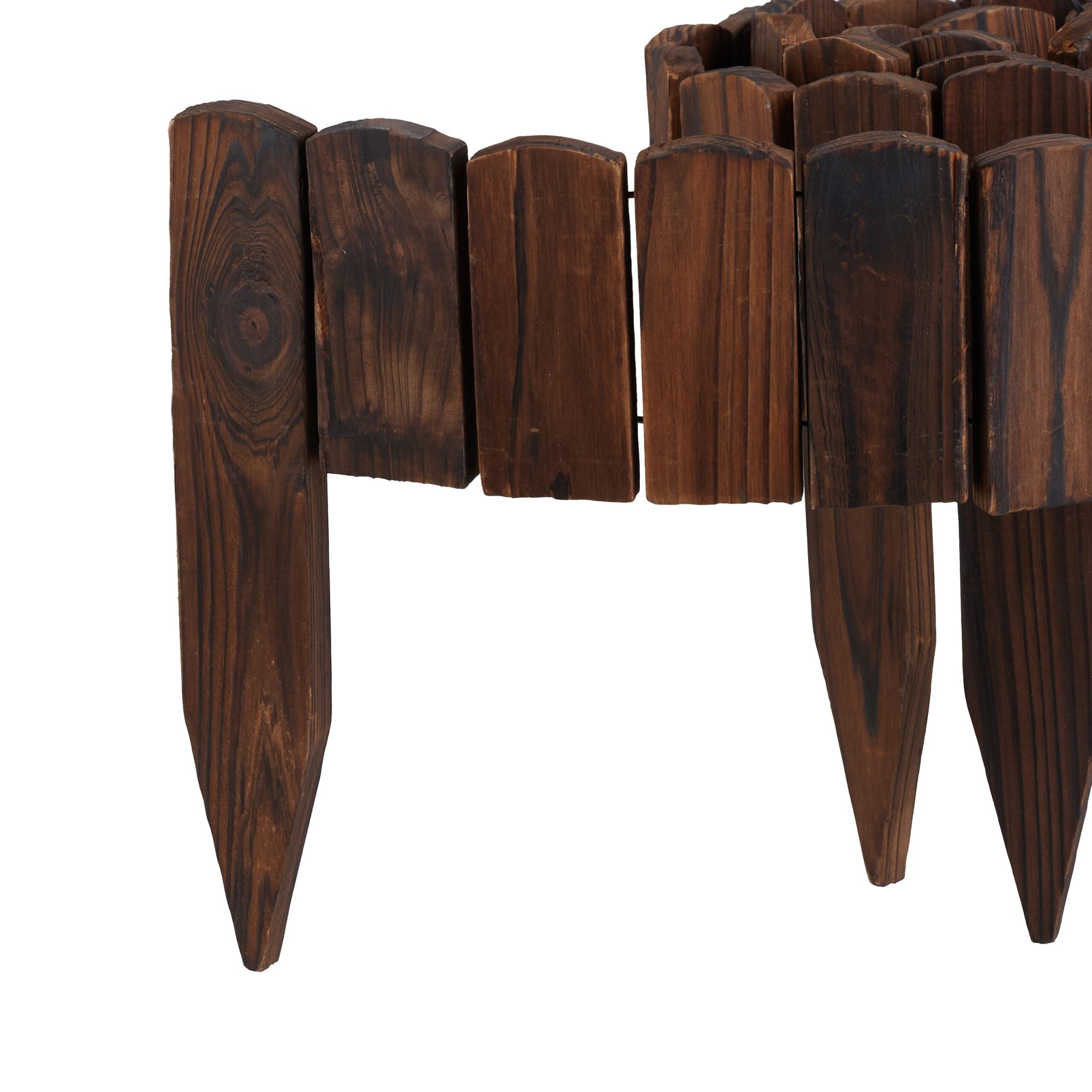 Beeteinfassung Holz flexibel Dunkelbraun von Relaxdays