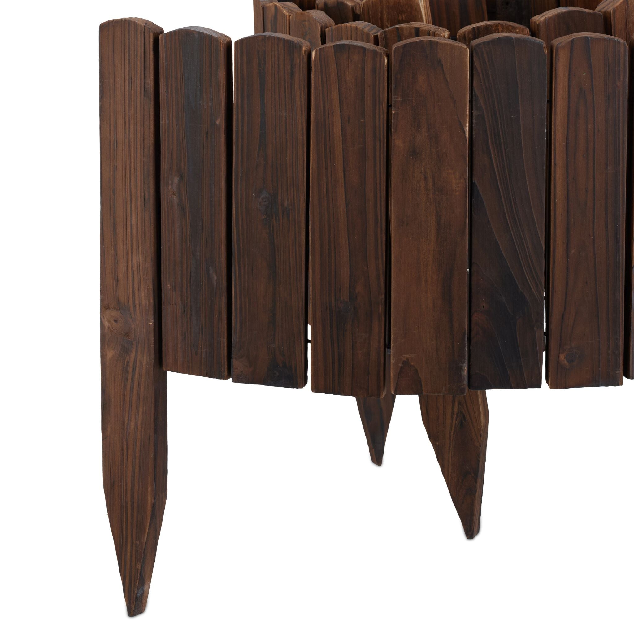 Beeteinfassung Holz flexibel Dunkelbraun von Relaxdays