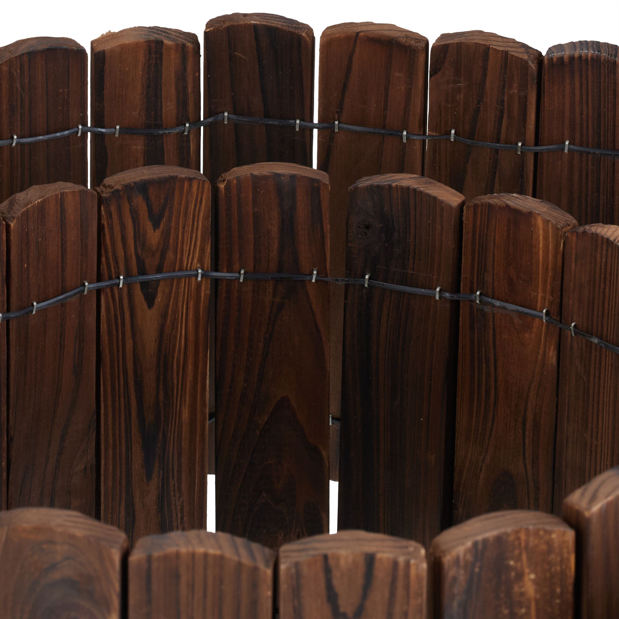 Beeteinfassung Holz flexibel Dunkelbraun von Relaxdays