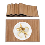 Tischset 4er-Set Bambus Hellbraun von Relaxdays
