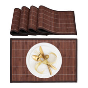 Tischset 4er-Set Bambus Braun-Schwarz von Relaxdays
