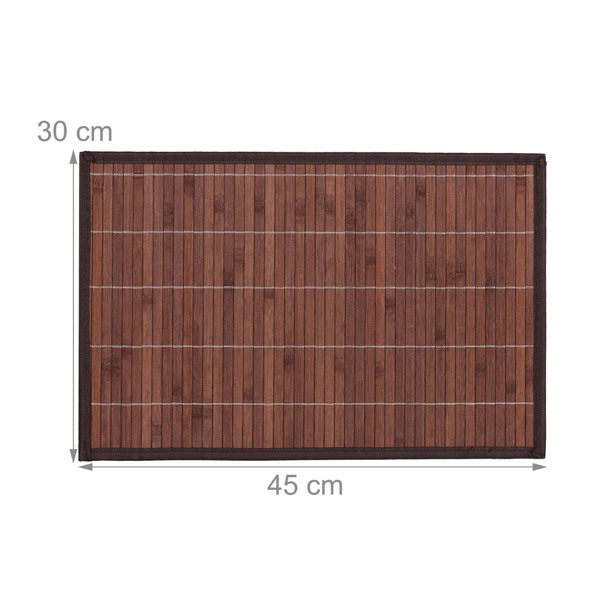 Tischset 4er-Set Bambus Braun-Schwarz von Relaxdays