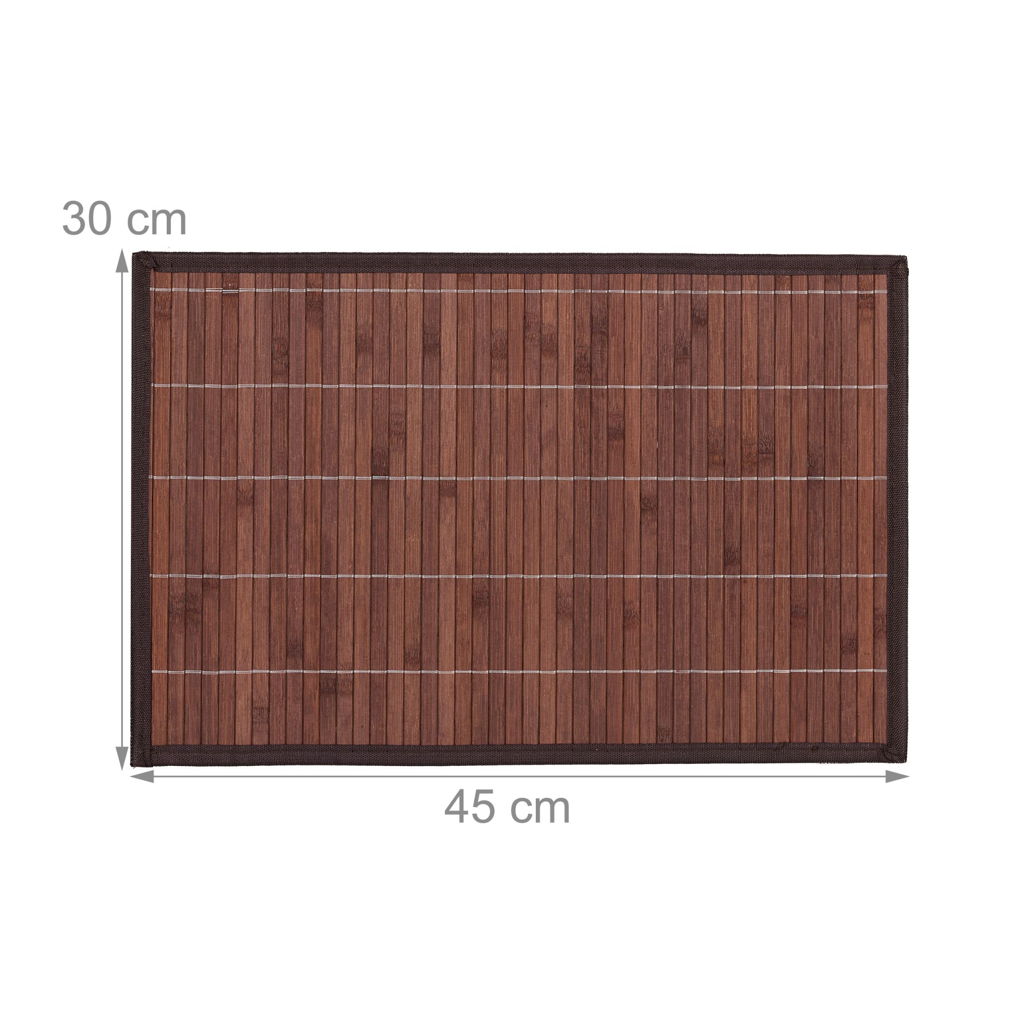 Tischset 4er-Set Bambus Braun-Schwarz von Relaxdays