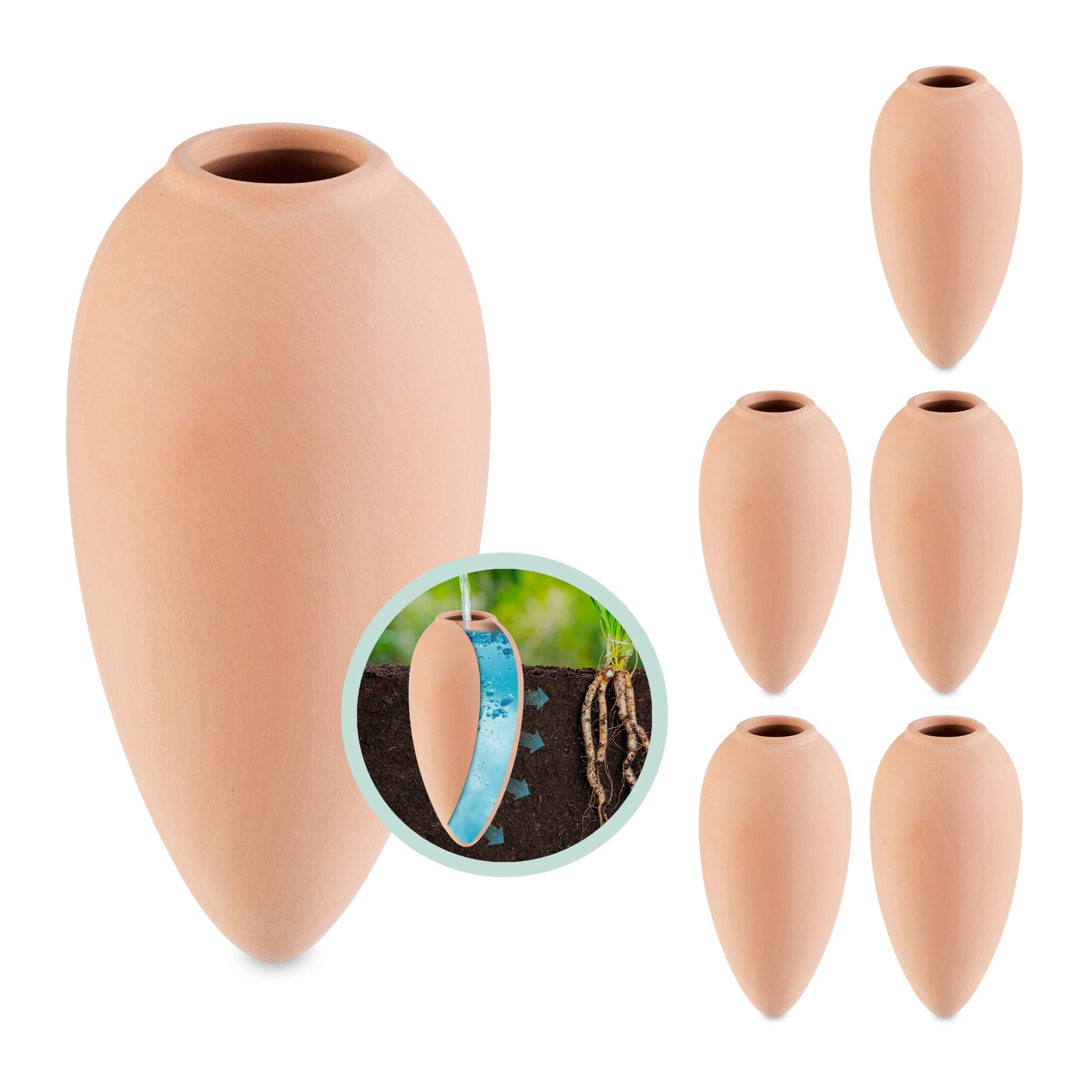 Tonkegel 6er-Set Hellbraun von Relaxdays