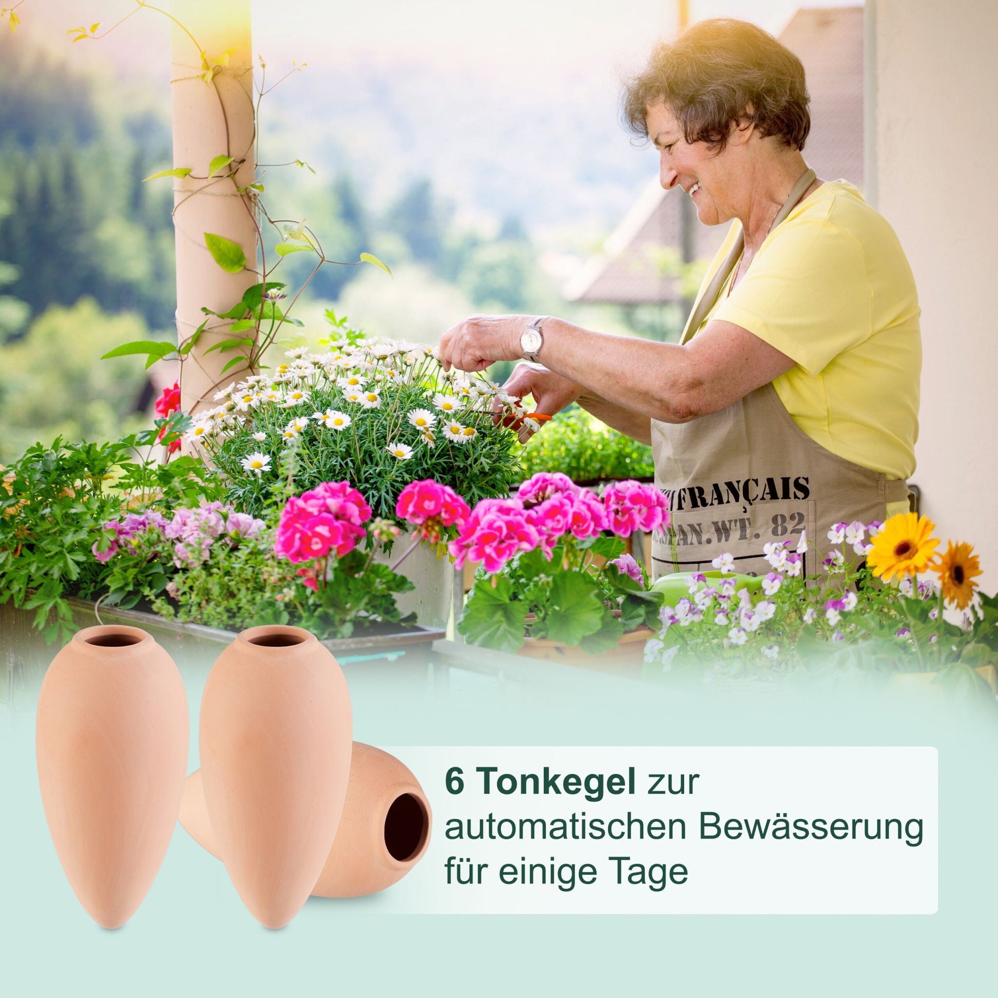 Tonkegel 6er-Set Hellbraun von Relaxdays
