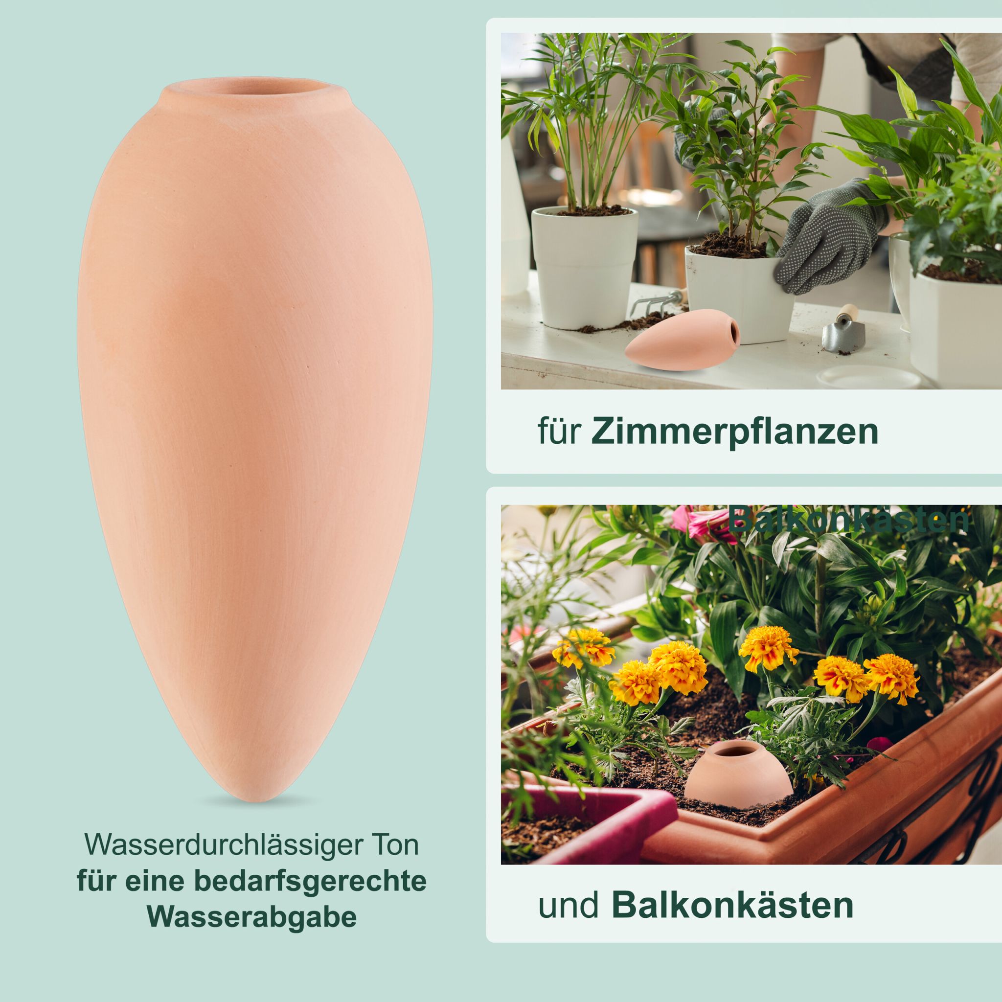 Tonkegel 6er-Set Hellbraun von Relaxdays