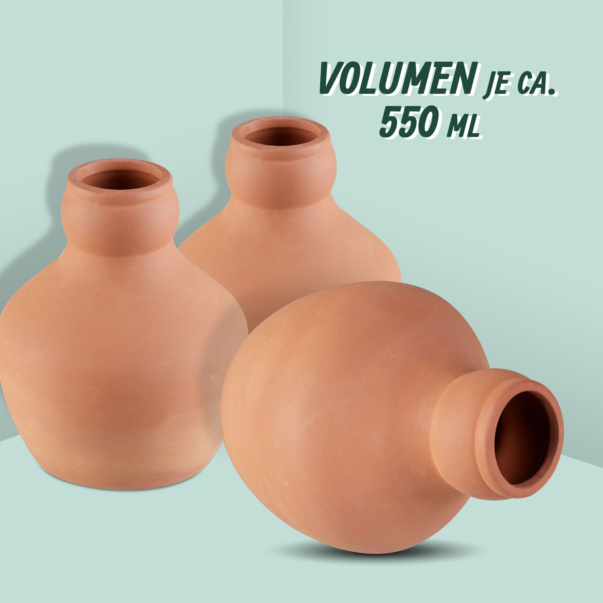 Ollas zur Bewässerung 550 ml 3er-Set Hellbraun von Relaxdays