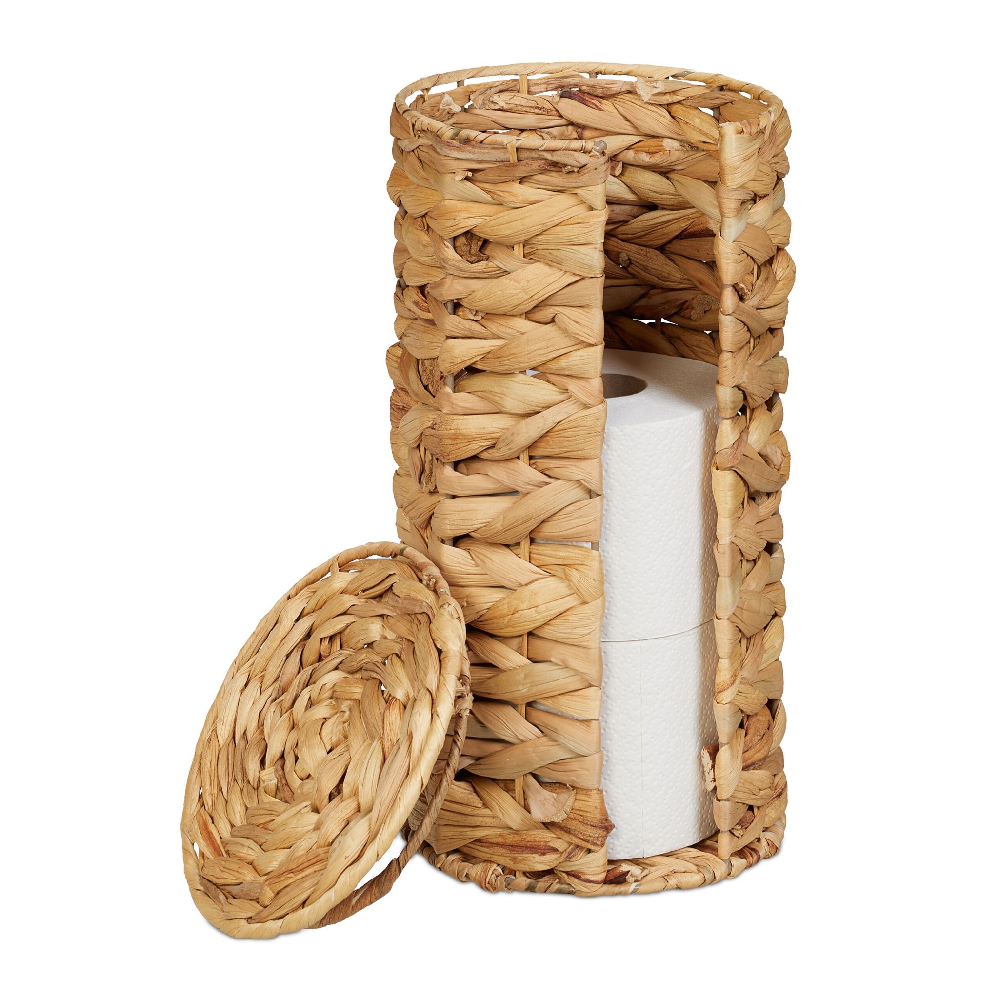 Toilettenpapier Aufbewahrung 3 Rollen Hellbraun von Relaxdays