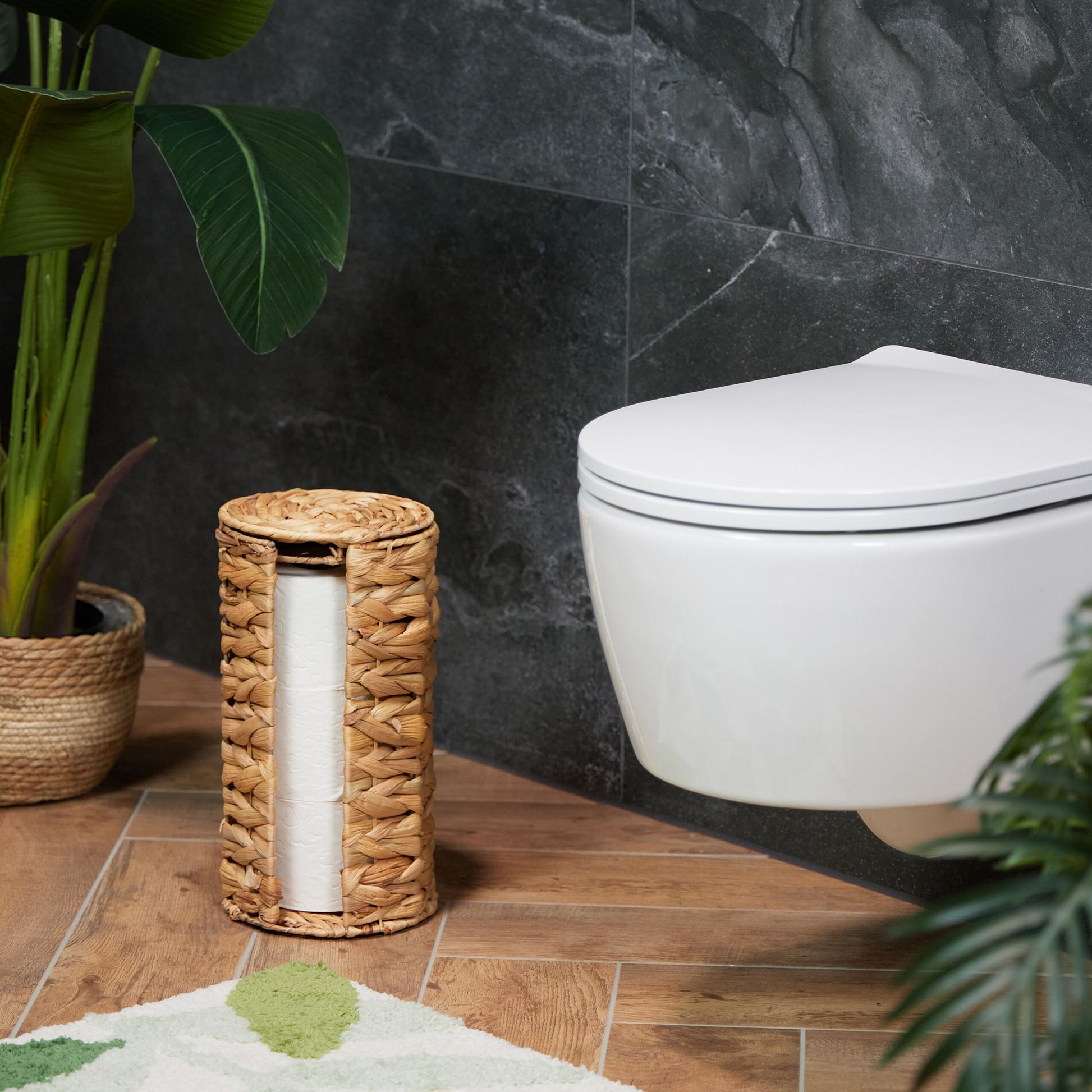 Toilettenpapier Aufbewahrung 3 Rollen Hellbraun von Relaxdays